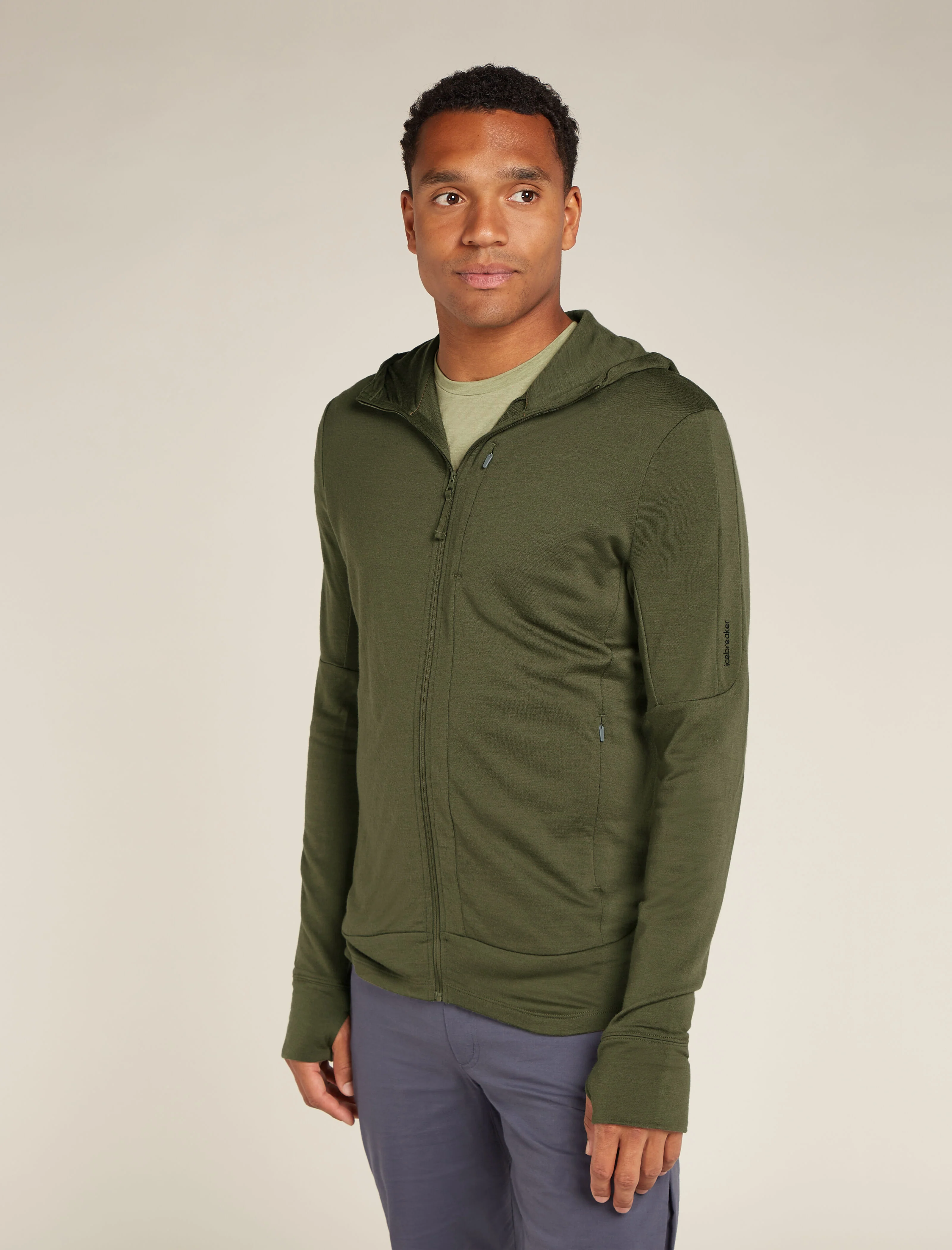 Chaqueta de cuello alto con cremallera de manga larga Merino 260 Quantum para hombre