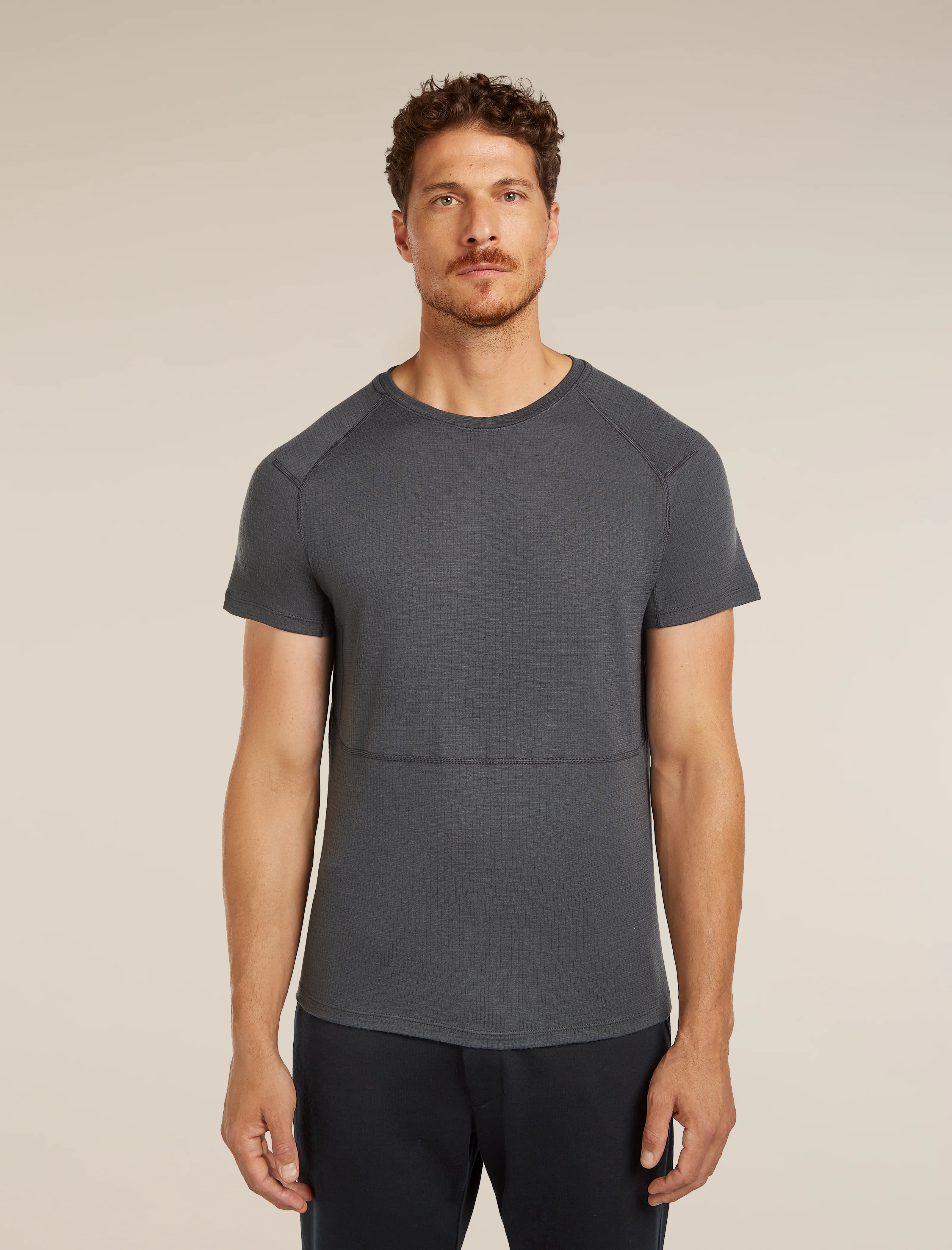 Camiseta de manga corta de lana merina 200 Waffle Elevation para hombre