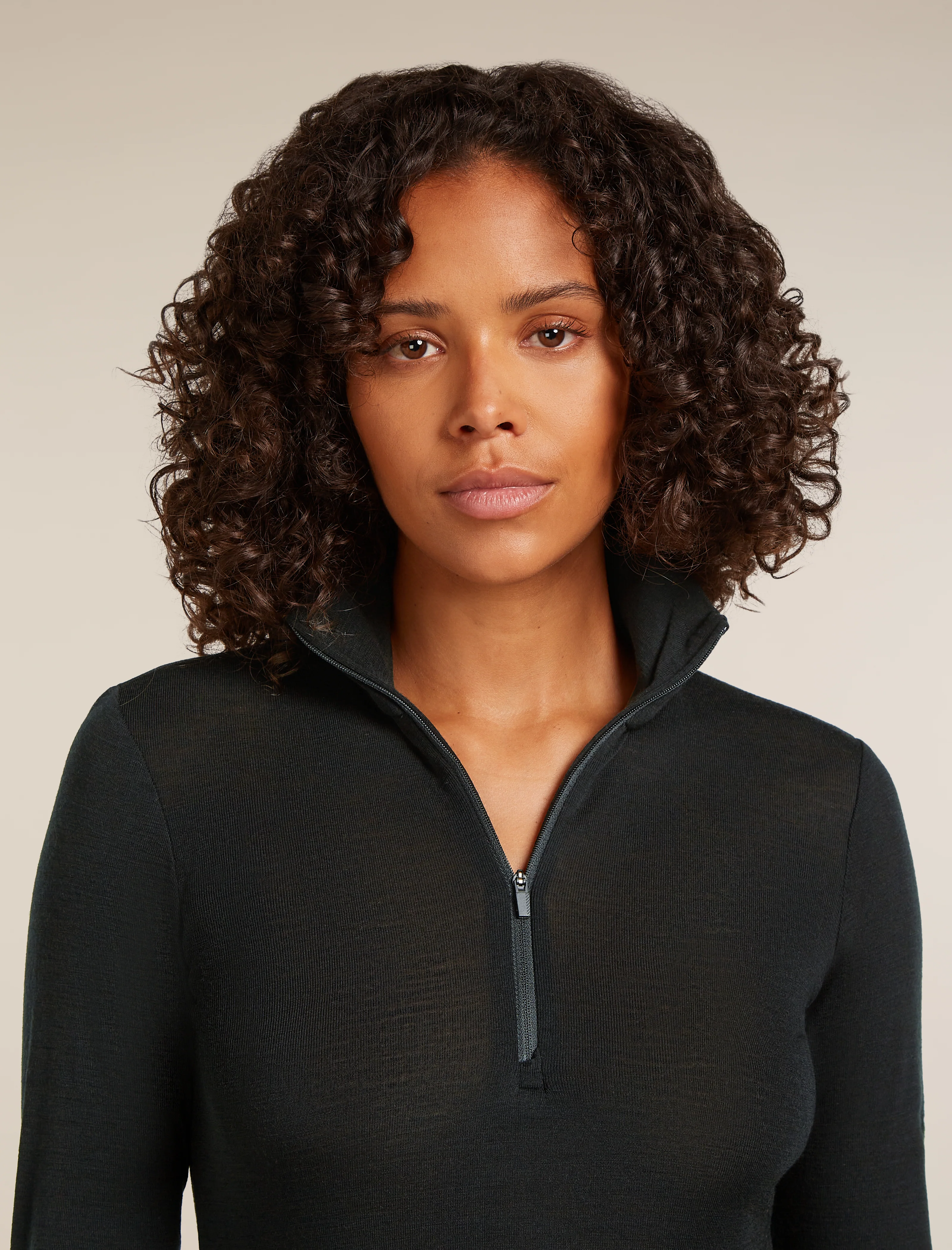 Top térmico de manga larga con botón a media cremallera para mujer Merino 175 Everyday