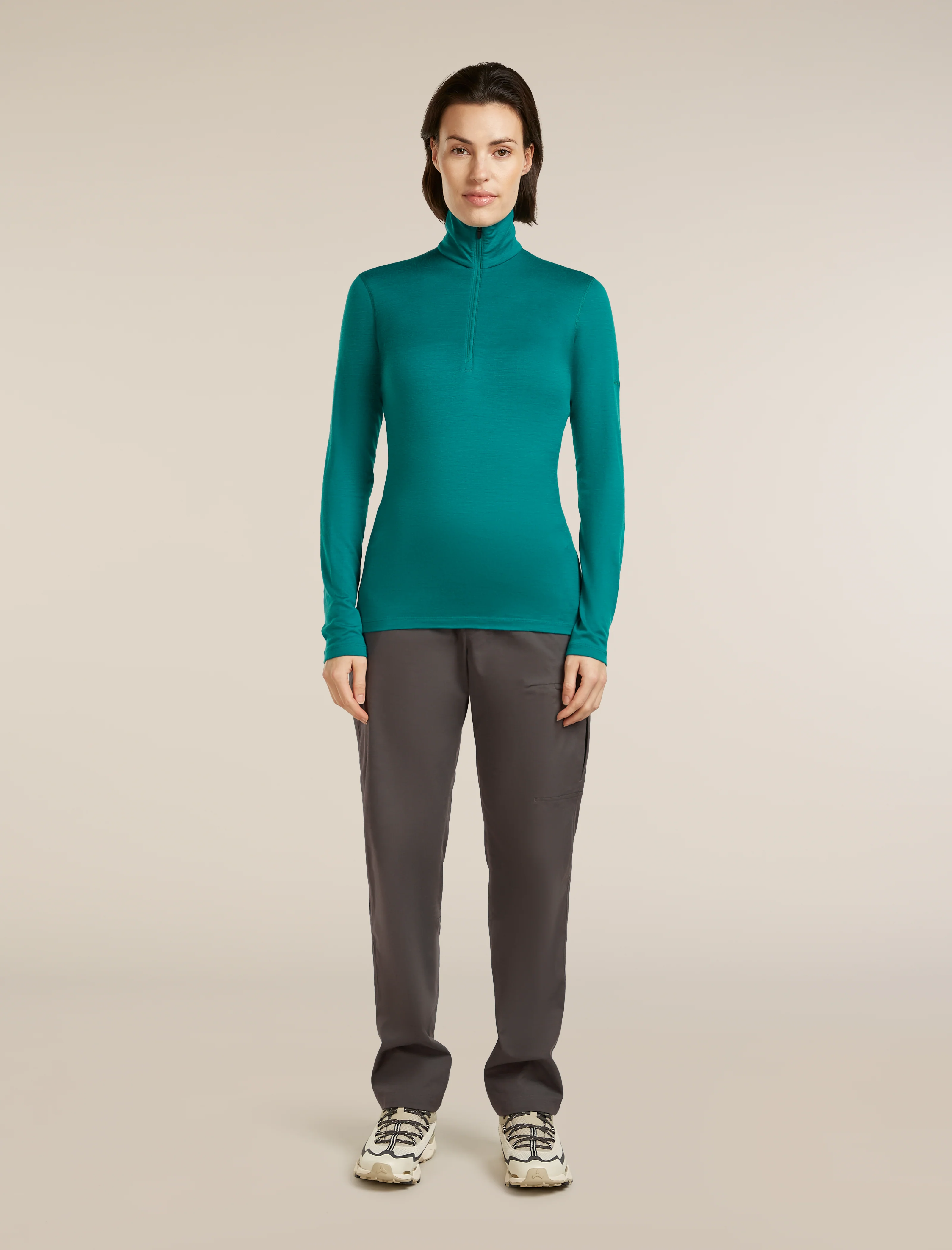Camiseta de manga larga con cremallera hasta la mitad para mujer Merino 200 Oasis