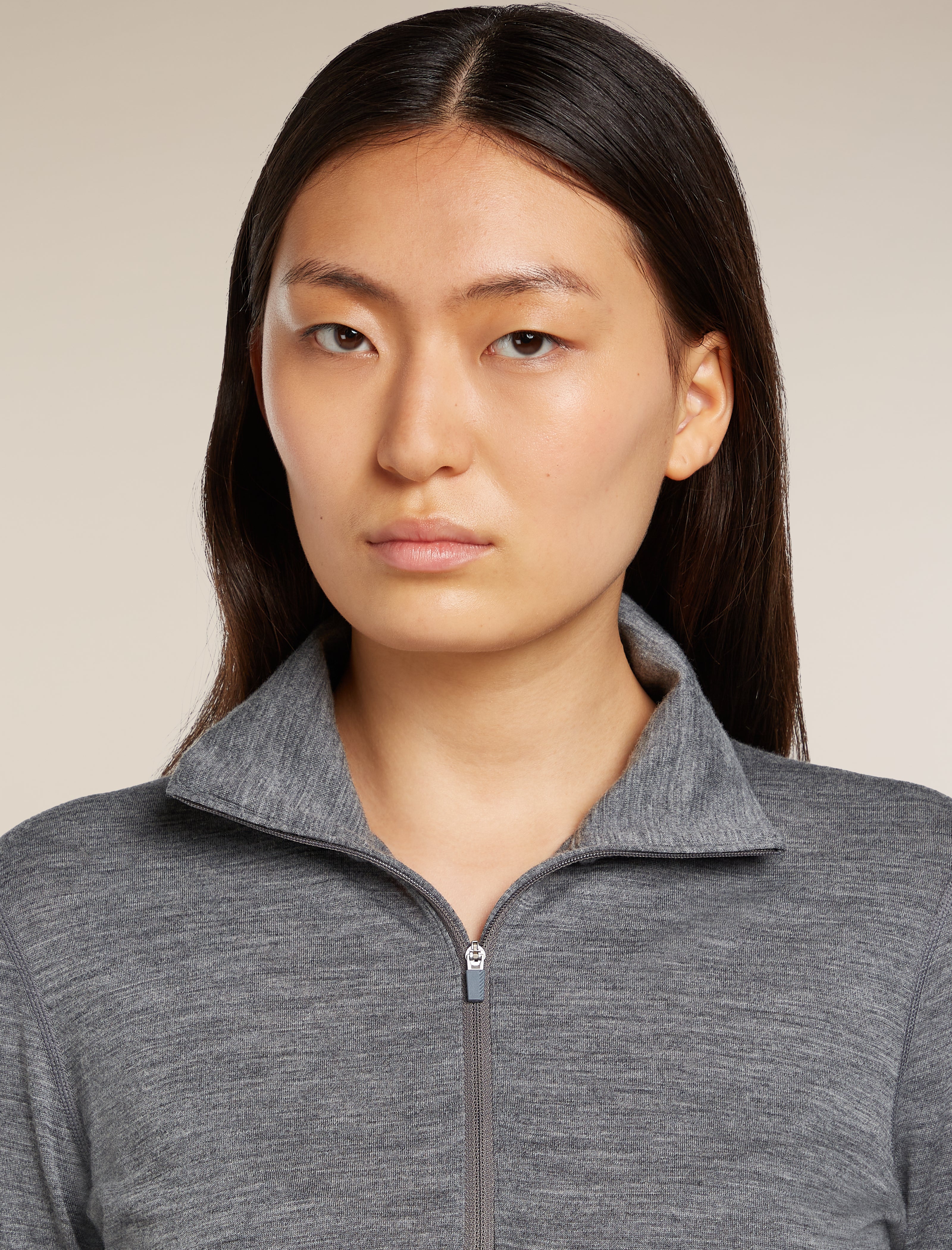Top térmico de manga larga con cremallera media para mujer Merino 200 Oasis