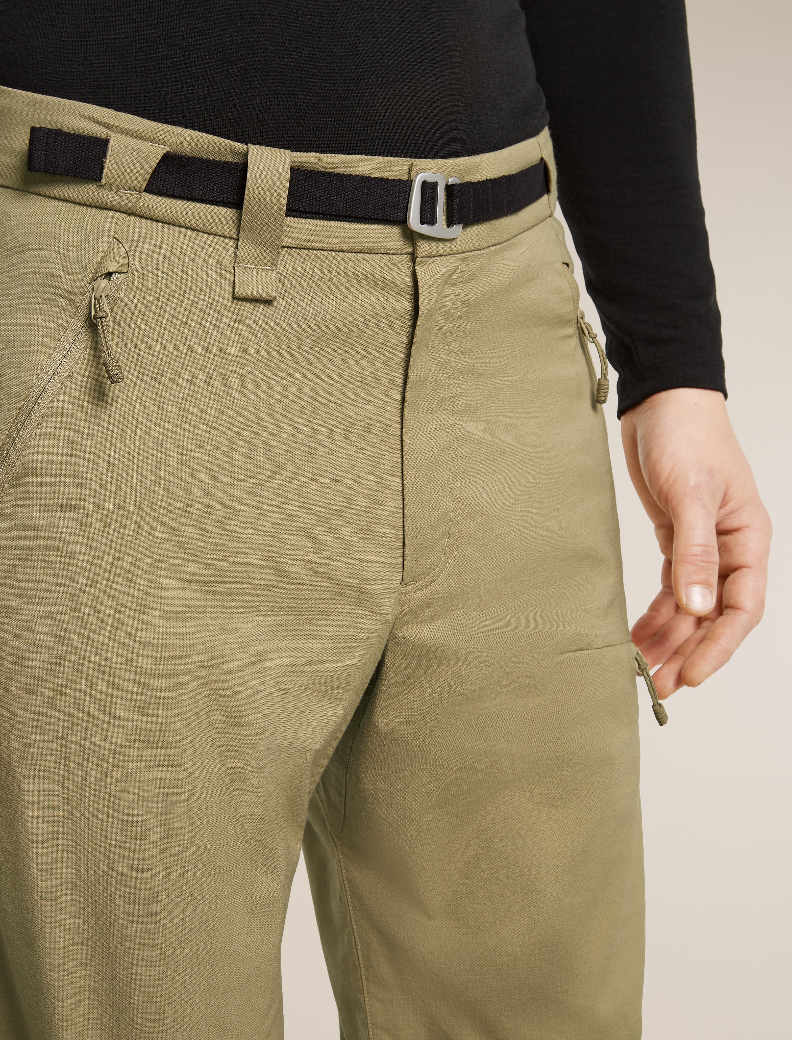 Pantalones elásticos de mezcla de lana merina para hombre