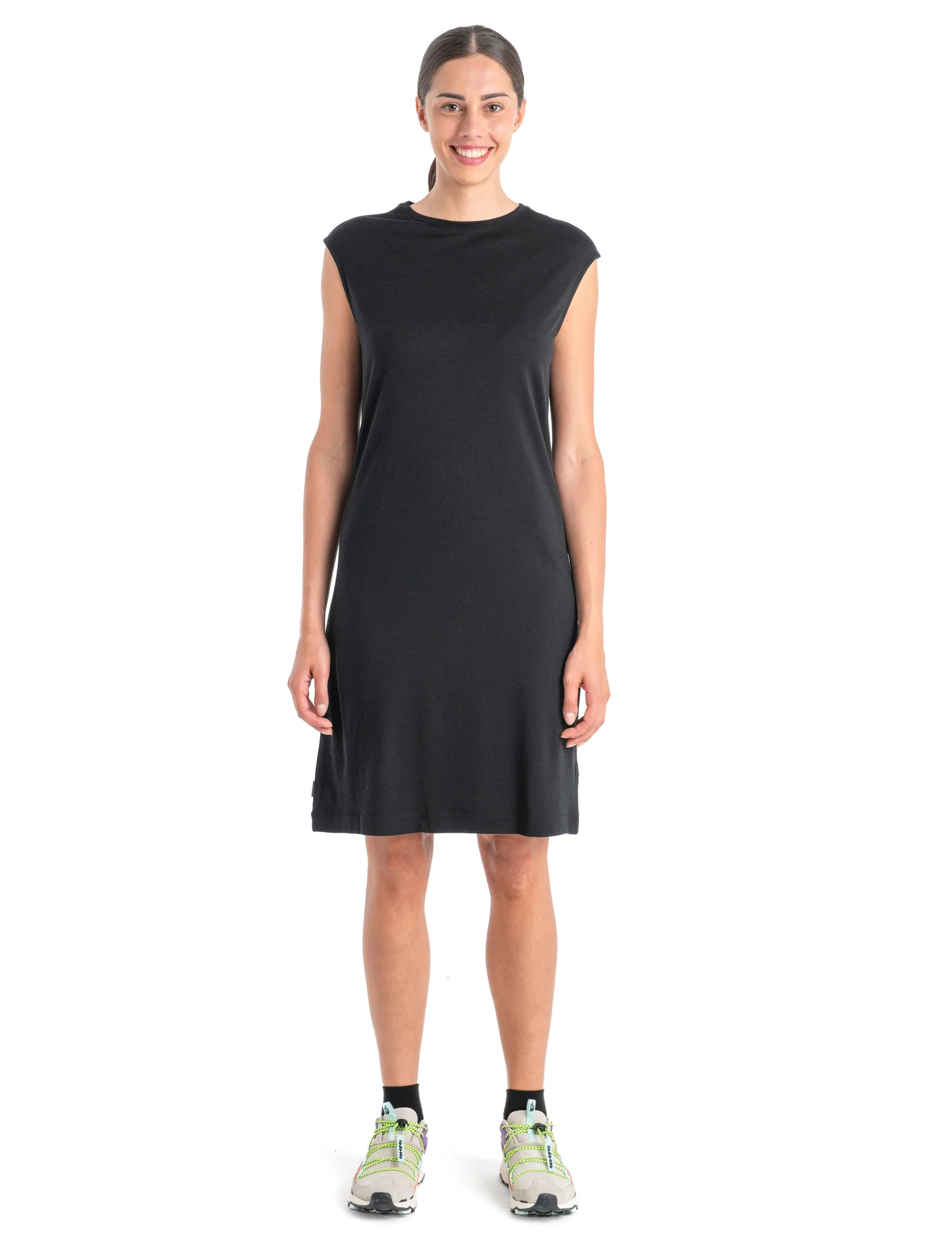 Vestido sin mangas de lana merina para mujer