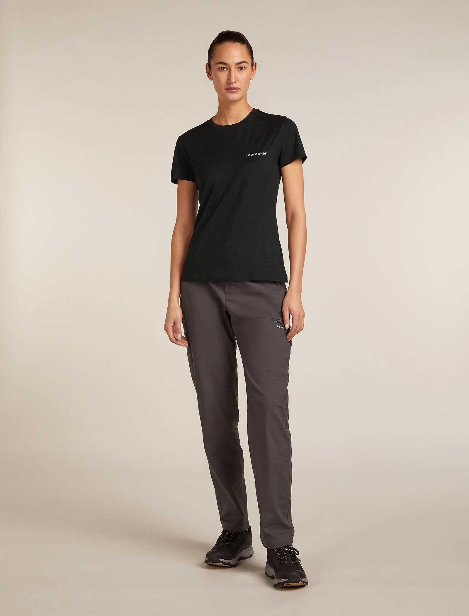 Camiseta corta de manga corta Merino 150 Tech Lite para mujer con logotipo IB