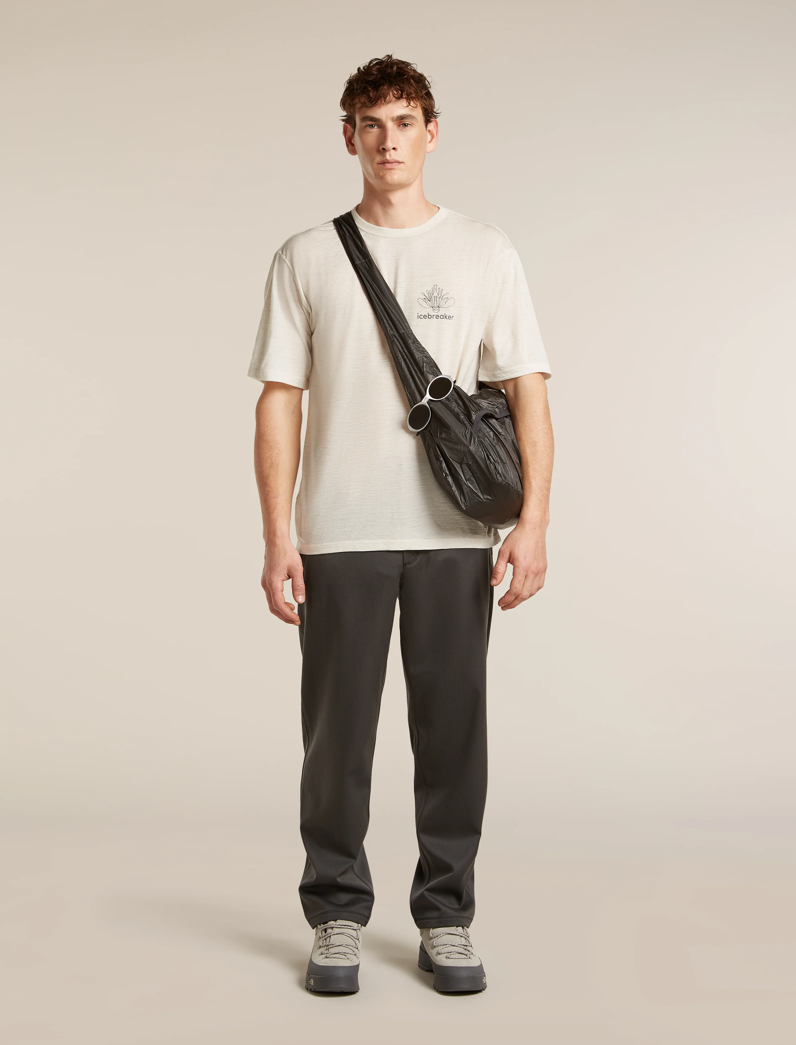 Camiseta corta de manga corta holgada Merino 150 Tech Lite para hombre, estudio de helechos