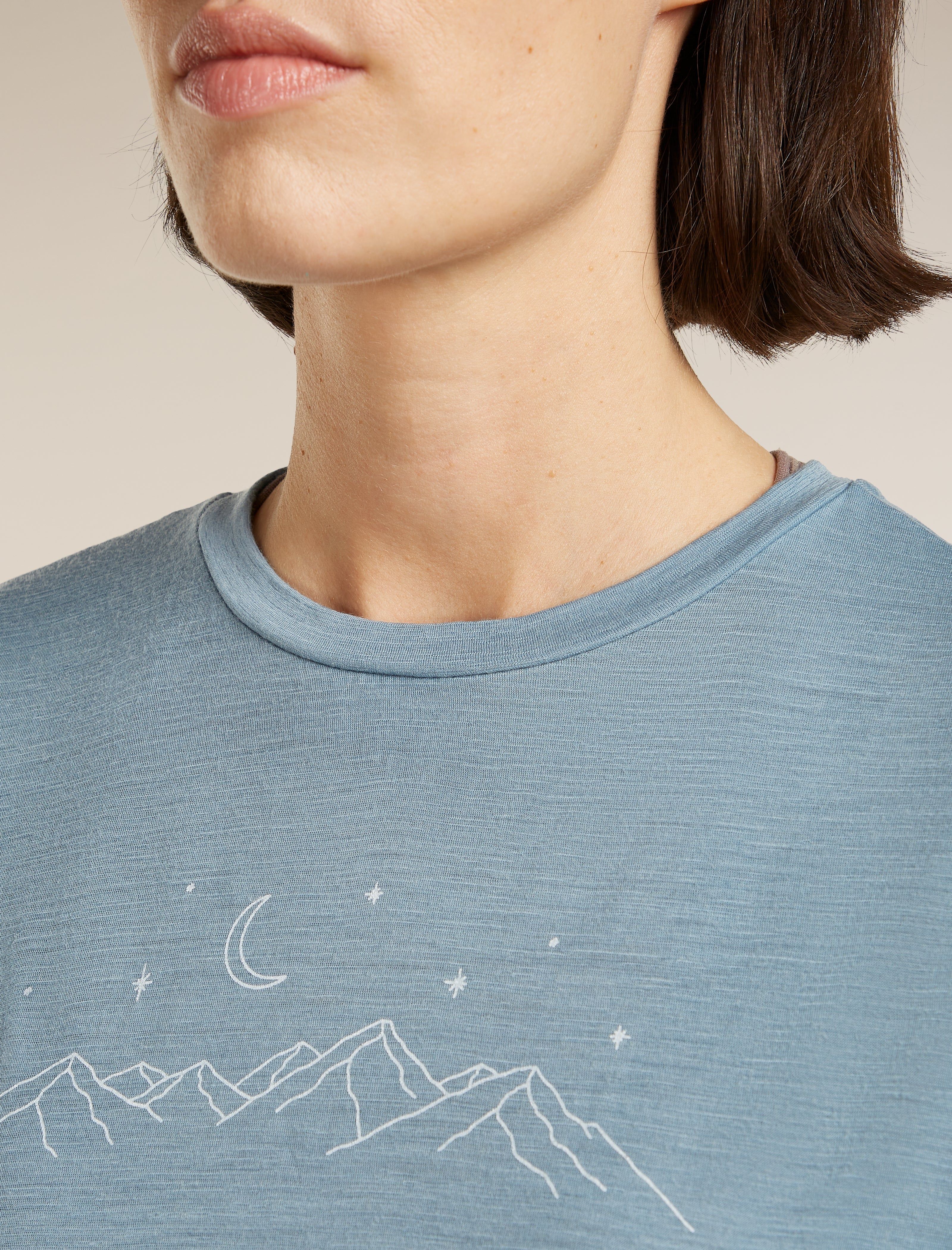 Camiseta corta de manga técnica Merino 150 Lite para mujer con estrellas brillantes