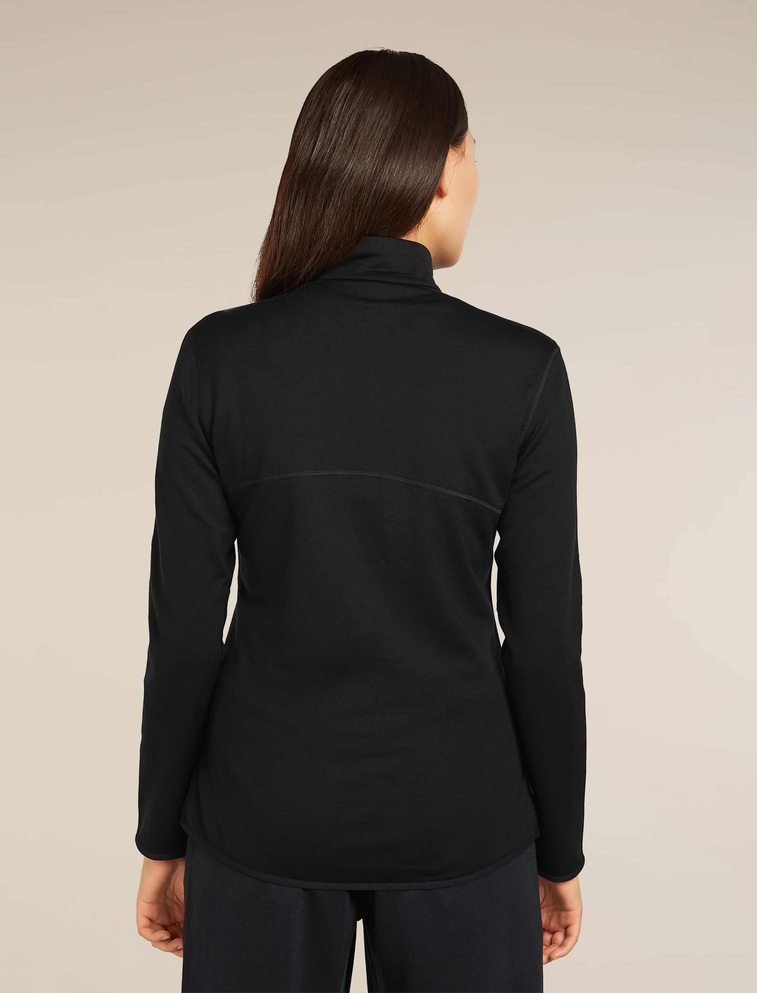 Camiseta larga de cuello alto con cremallera Merino 560 Realfleece™ para mujer