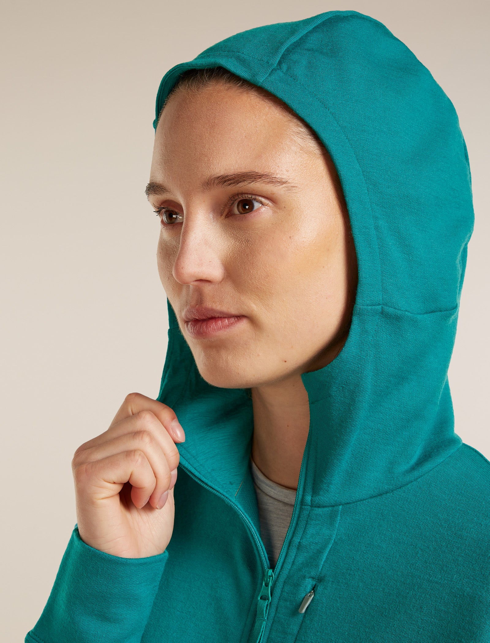 Chaqueta de cuello alto de manga larga con cremallera Merino 260 Quantum para mujer