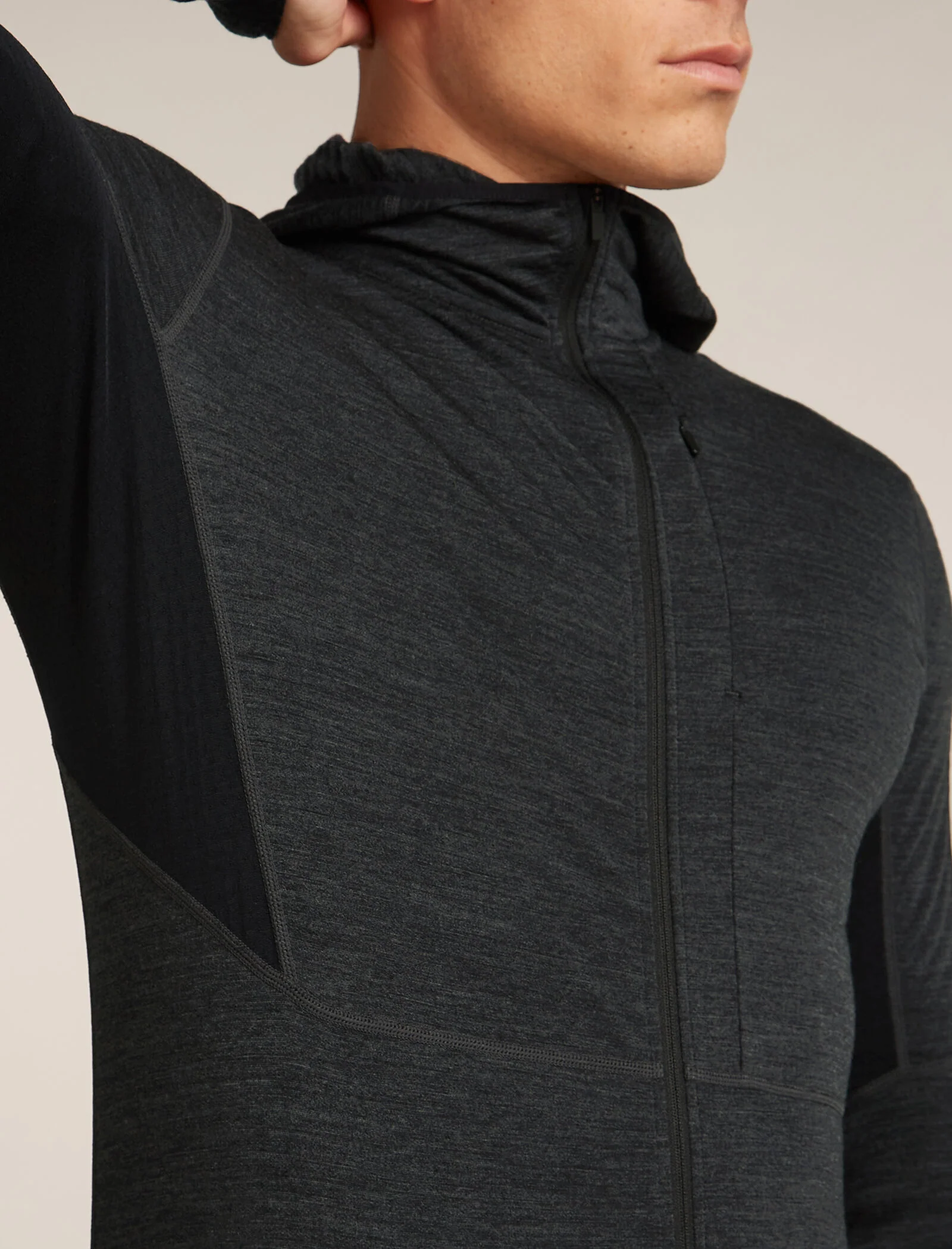 Chaqueta de cuello alto con cremallera de manga larga Merino Blend 200 Realfleece™ para hombre