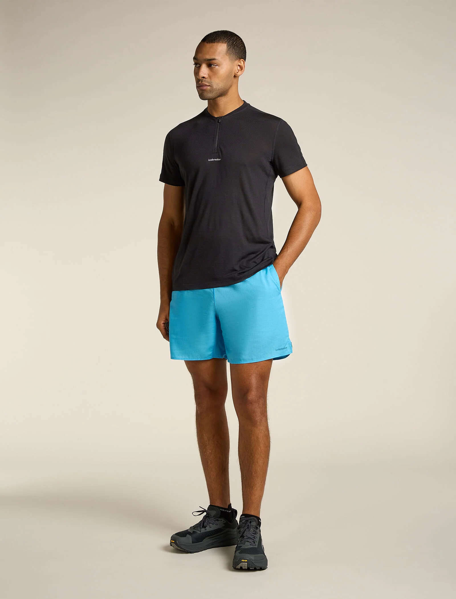 Camiseta de manga corta con cierre a cremallera de 1/4 para hombre Merino Blend 125 Cool-Lite™