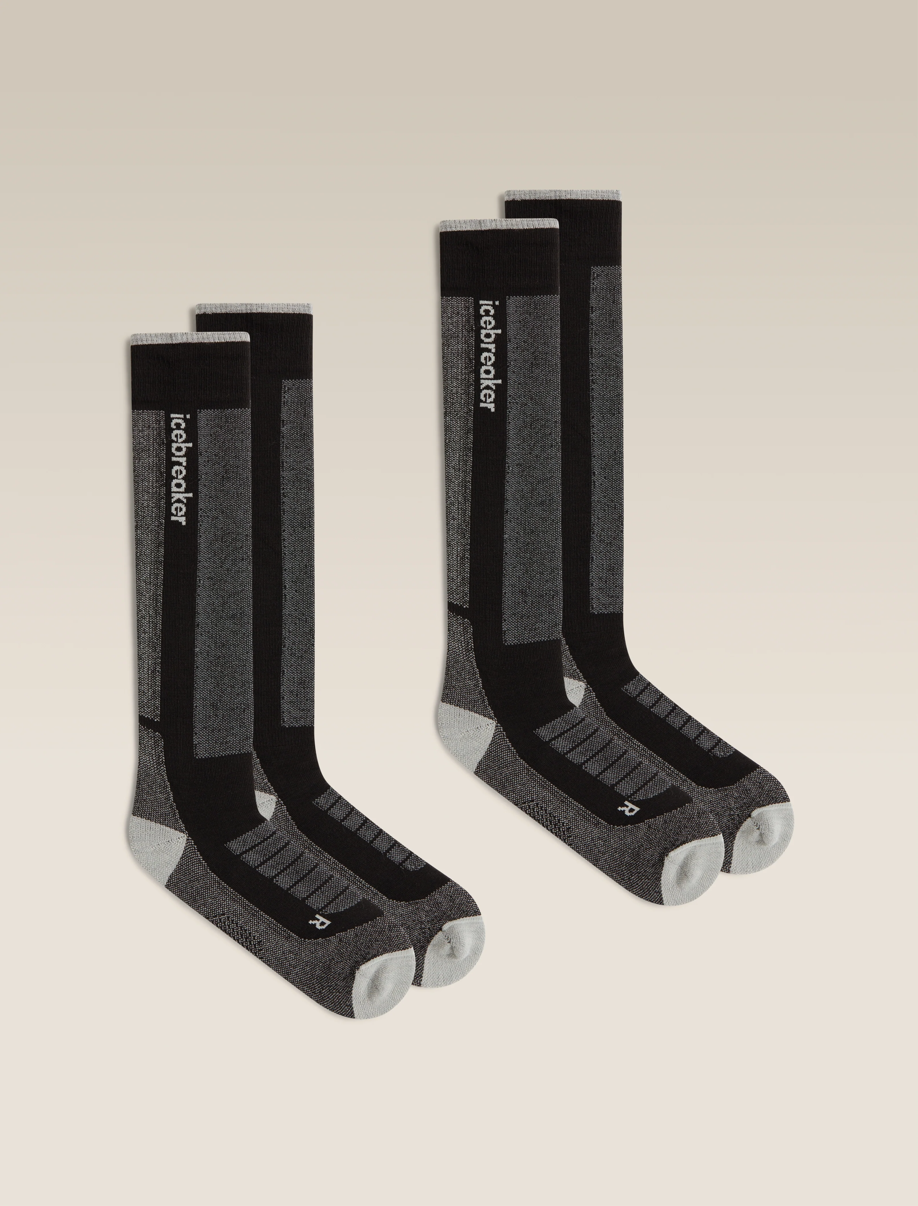 Calcetines para Hombre de Mezcla de Lana Merina Ski+ Medio Sobre el Tobillo 2 Unidades