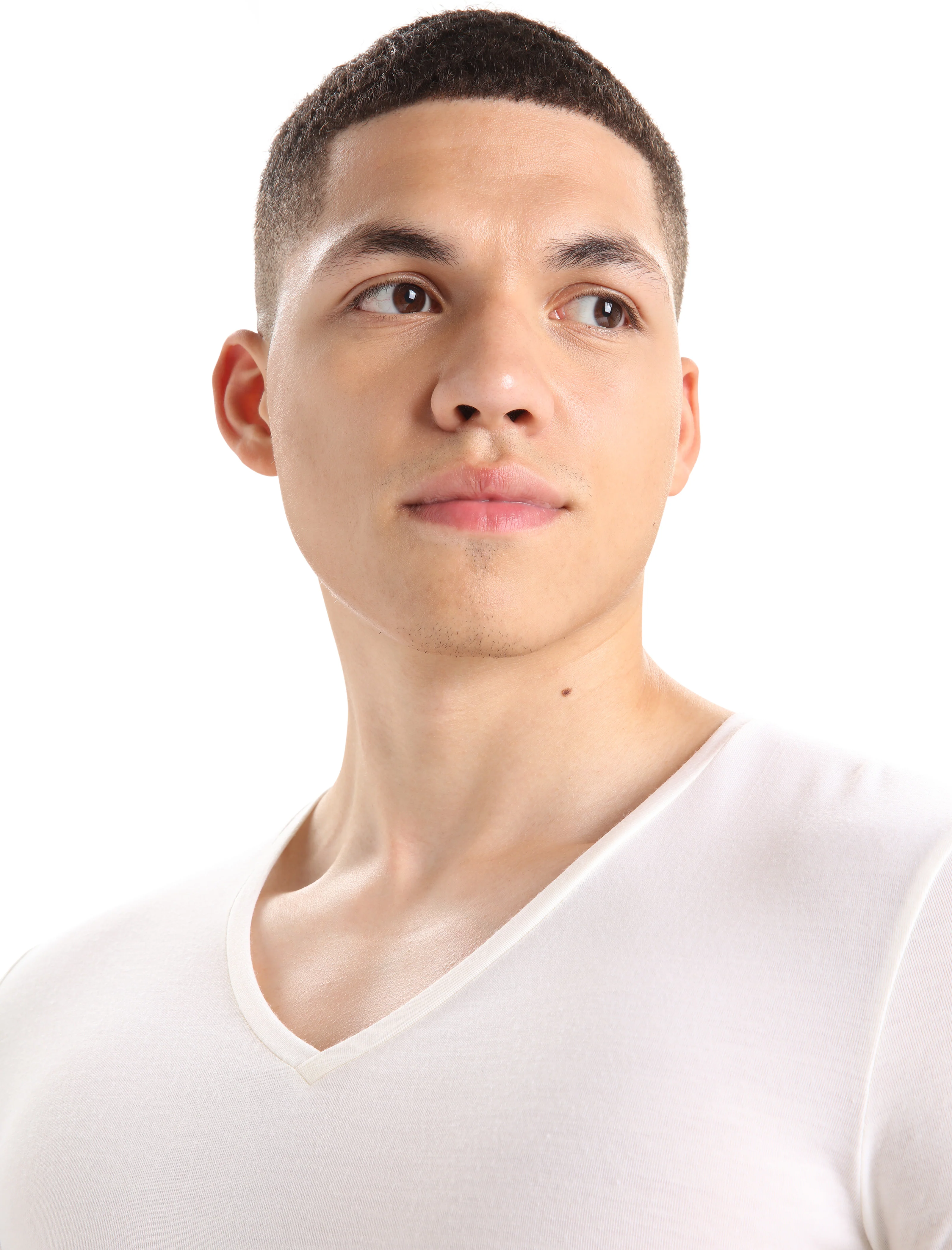 Camiseta de manga corta con cuello en V Anatomica de lana merina para hombre
