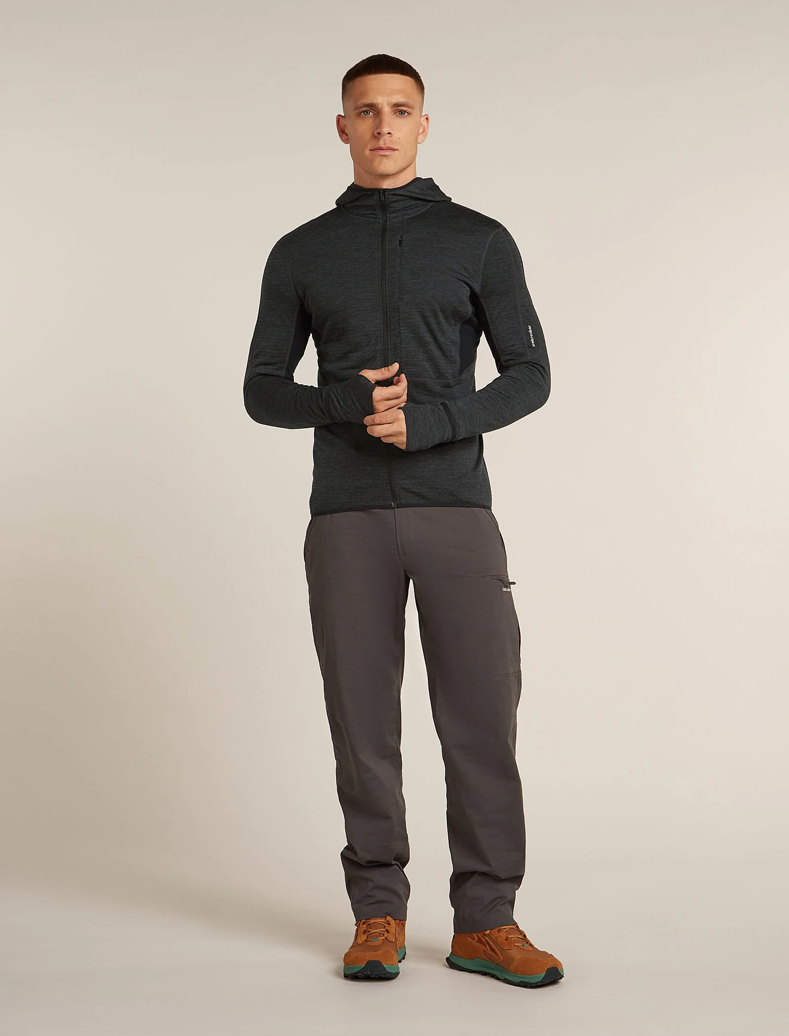 Chaqueta de cuello alto con cremallera de manga larga Merino Blend 200 Realfleece™ para hombre