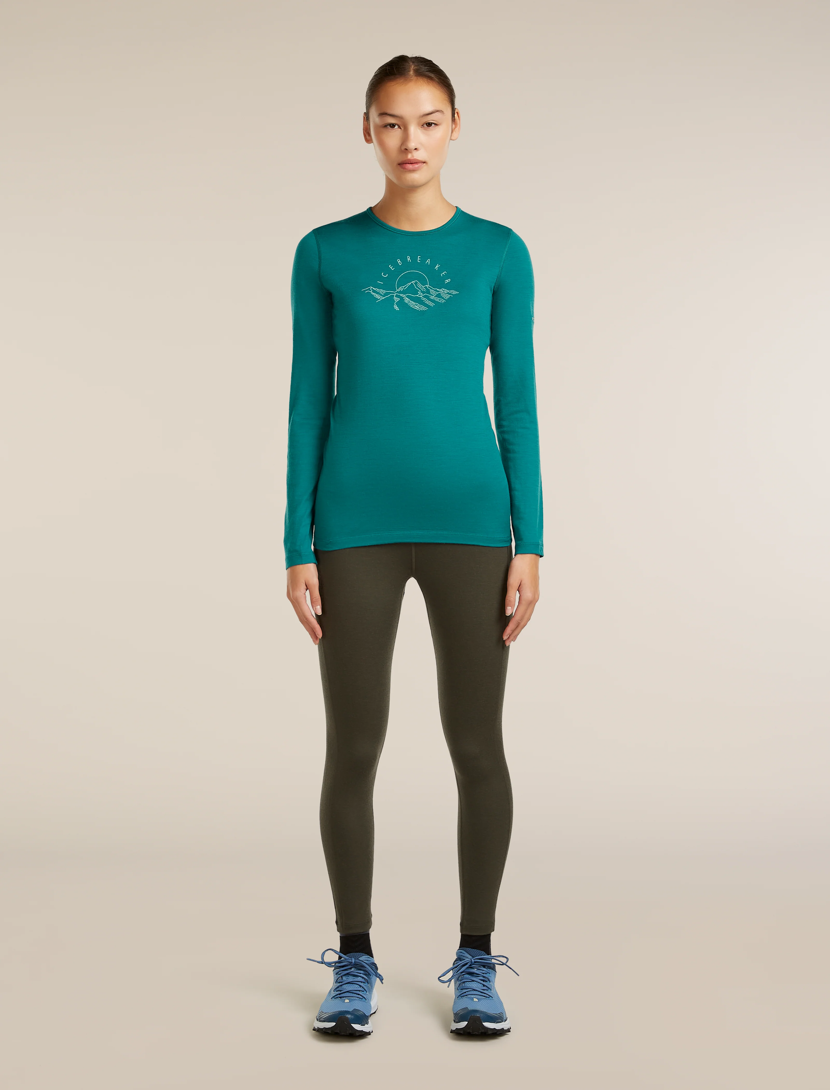 Mallas altas de lana merina 260 Fastray para mujer, 25", cintura alta