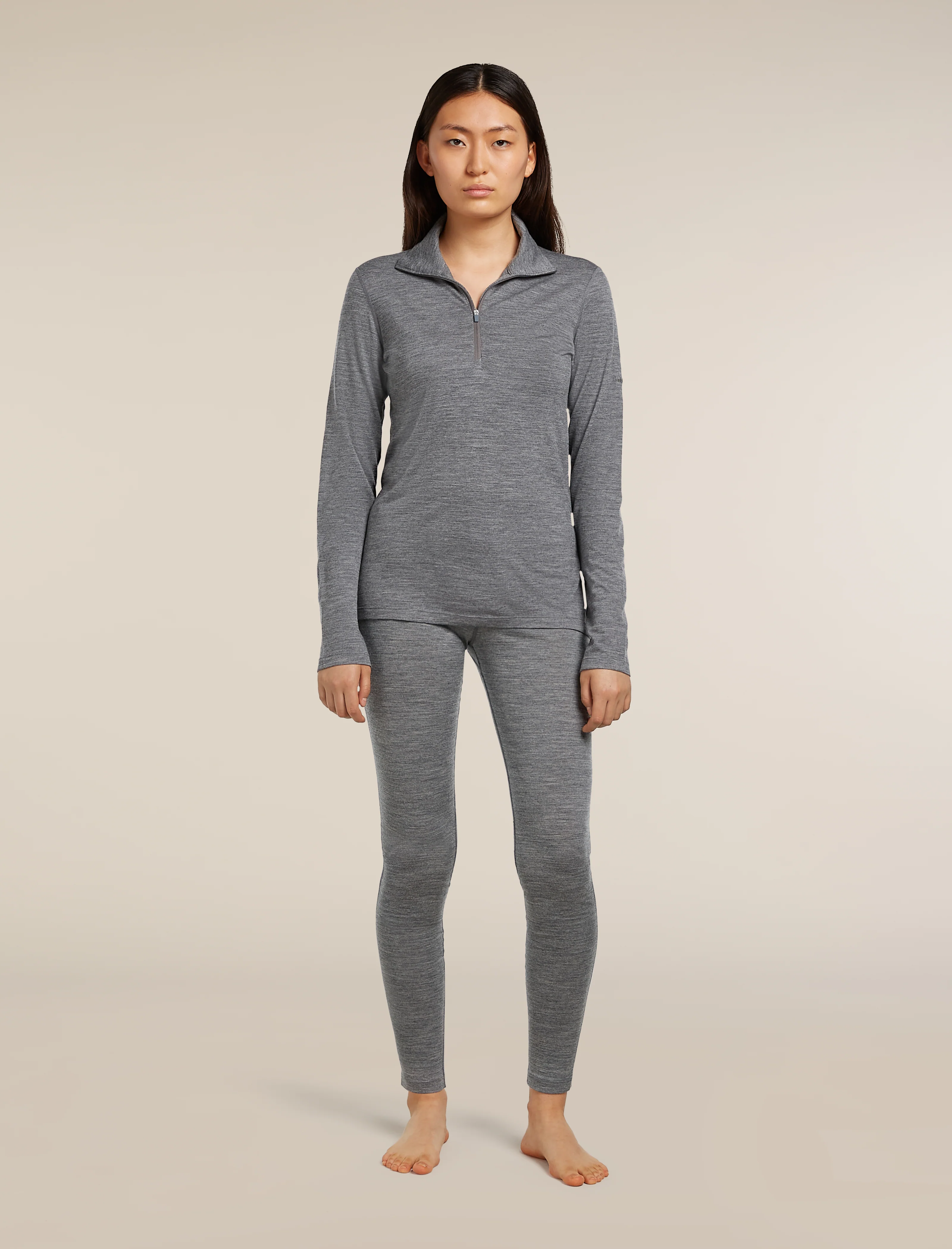 Top térmico de manga larga con cremallera media para mujer Merino 200 Oasis