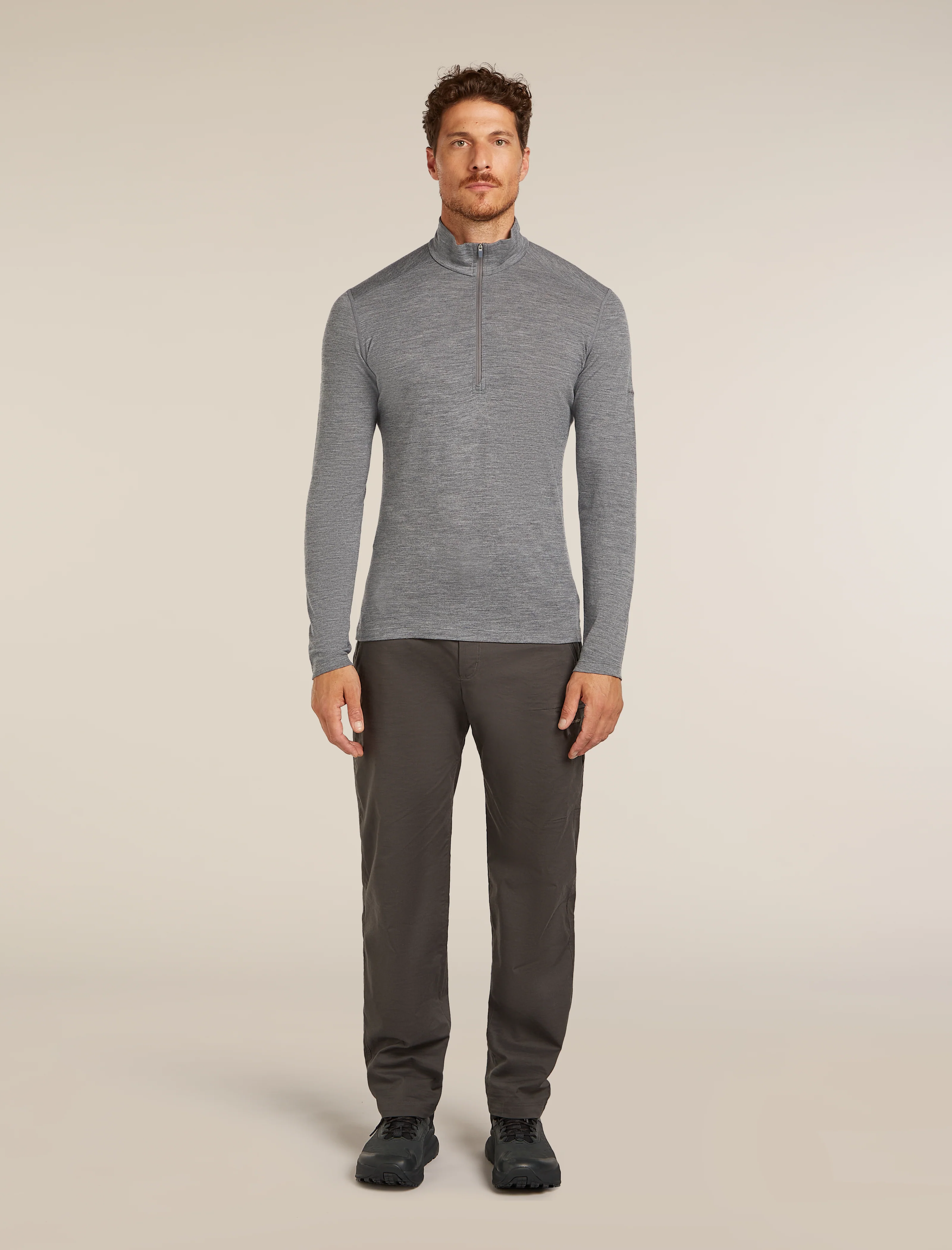 Camiseta térmica de manga larga con cierre a mitad de botones para hombre Merino 200 Oasis