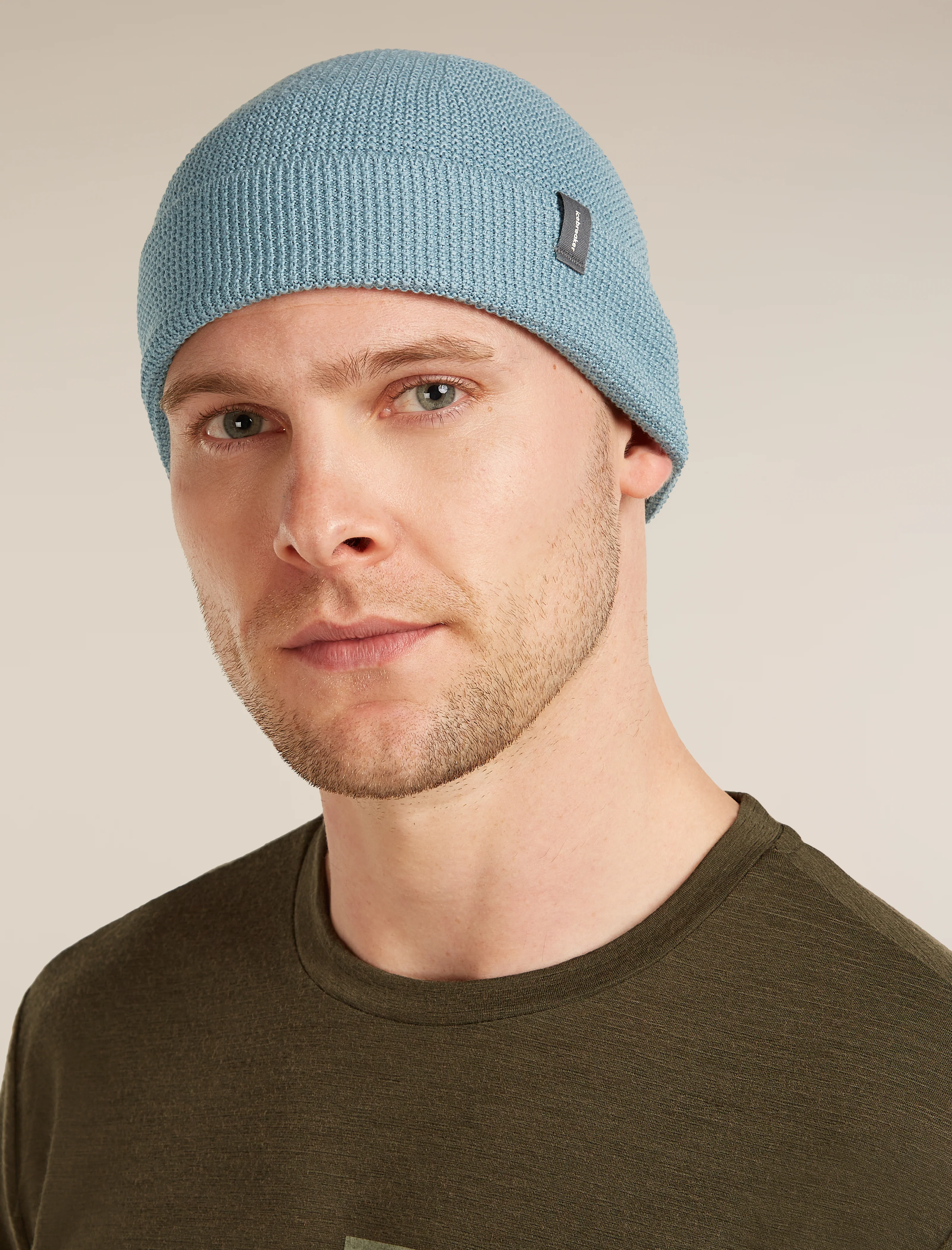 Gorro de cuello con dobladillo de lana merina unisex