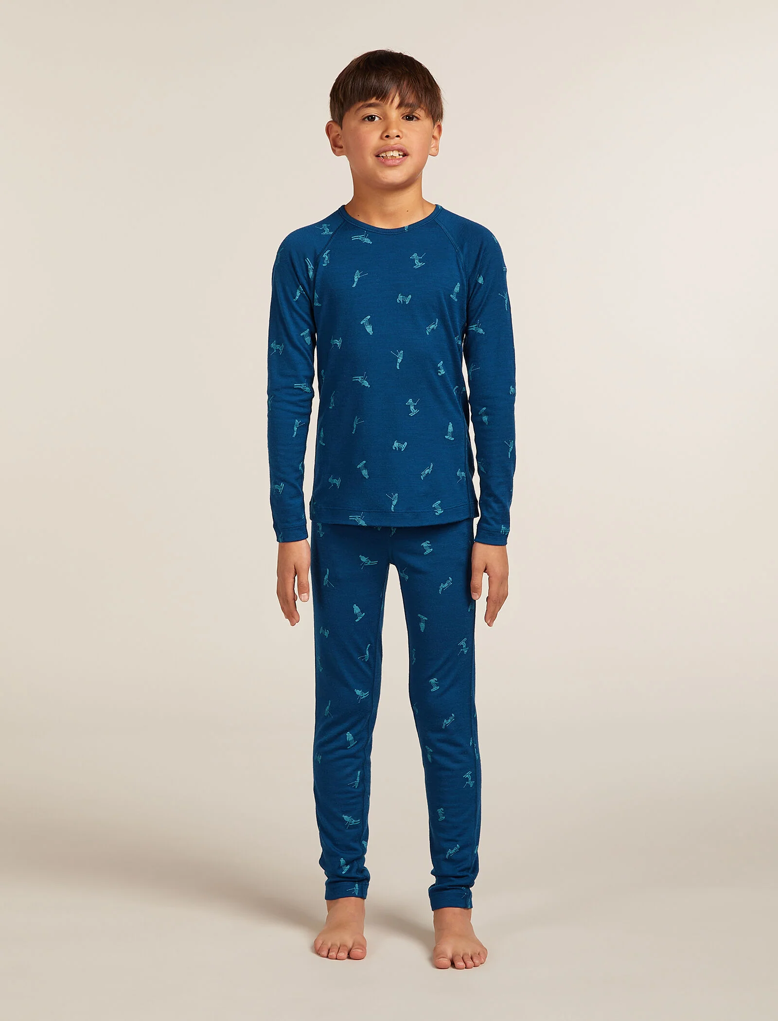 Camiseta térmica de manga larga Crewe Oasis Merino 200 para niños, día de nieve