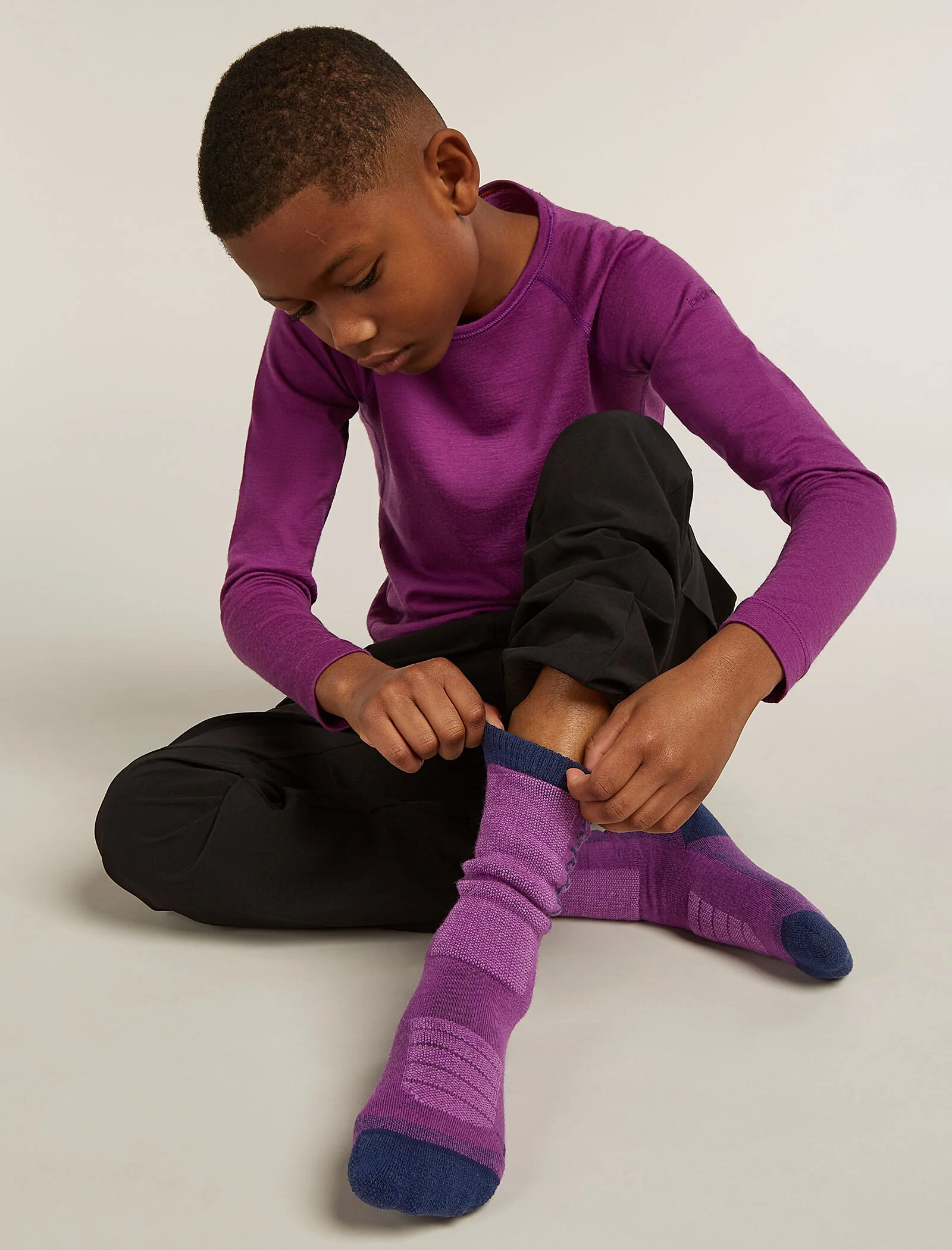 Calcetines para niños Merino Ski+ Medio Sobre el Tobillo