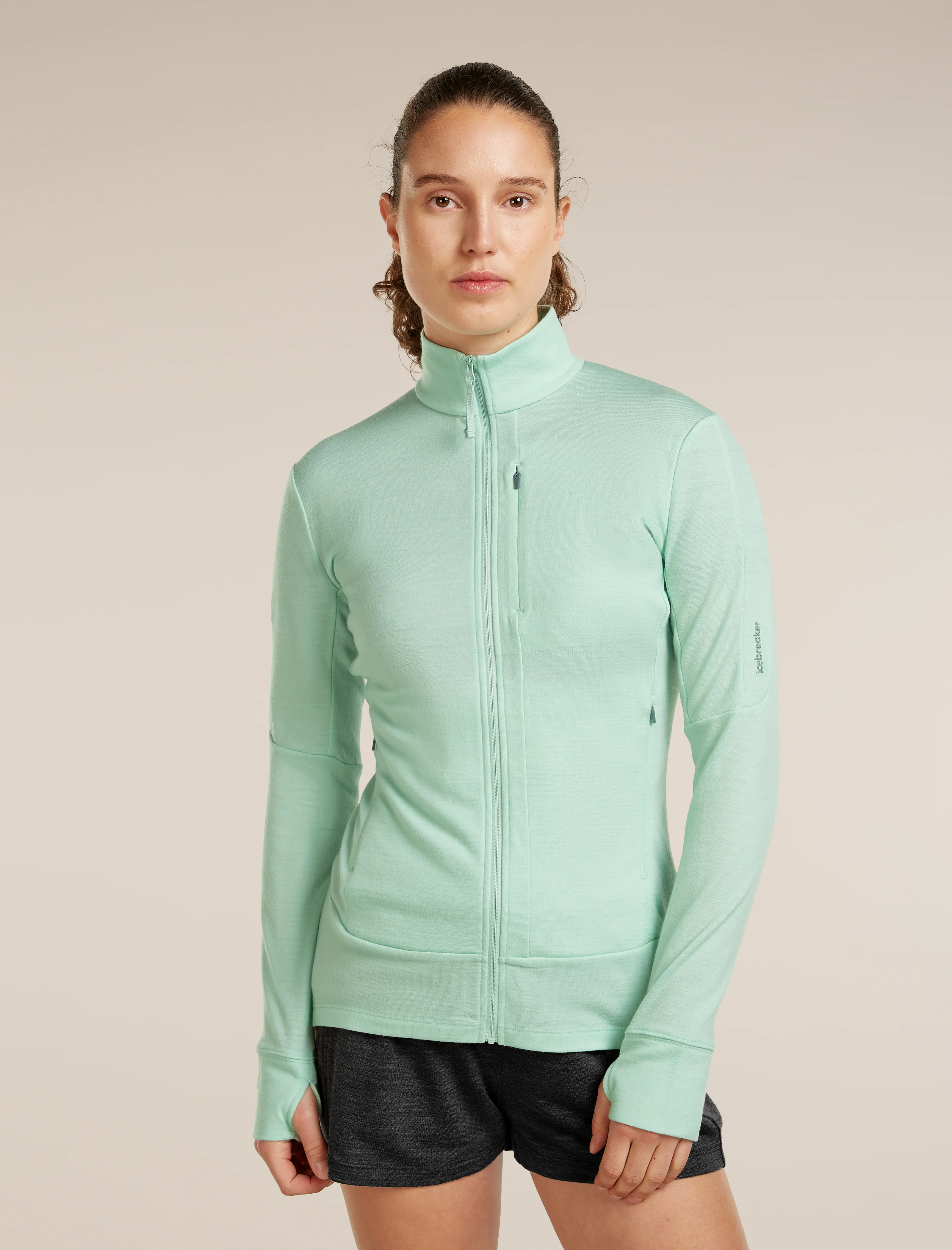 Camiseta de manga larga con cremallera Merino 260 Quantum para mujer