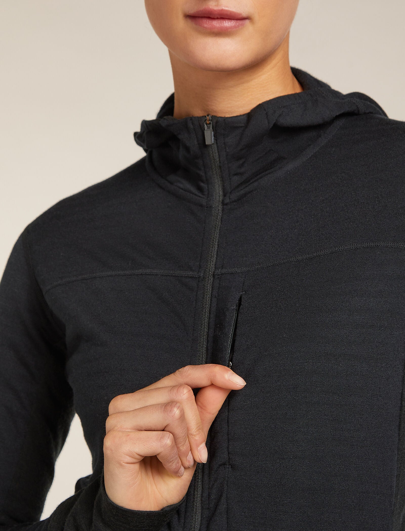Chaqueta de manga larga con cremallera y capucha para mujer Merino Blend 300 RealFleece™ Descender