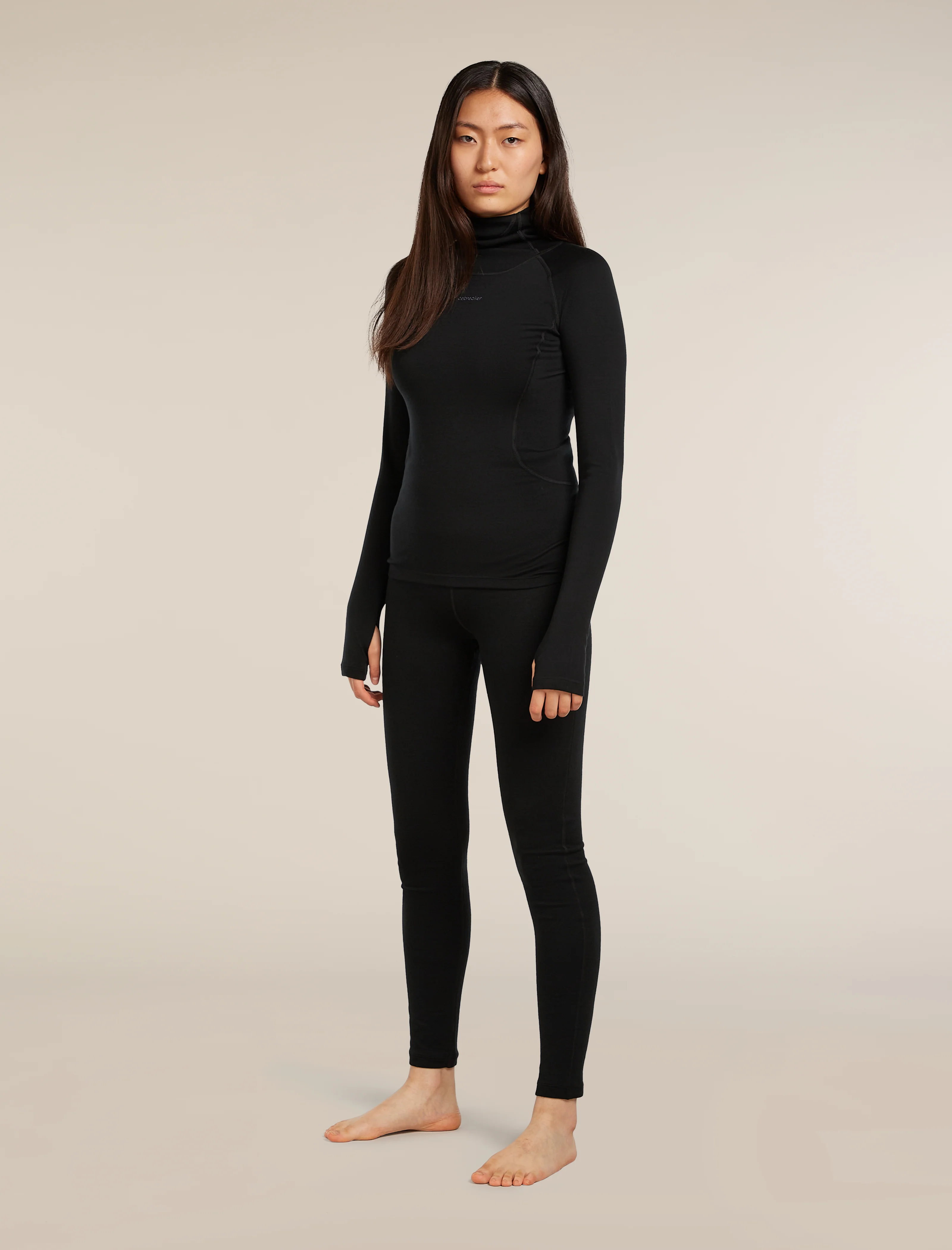 Top térmico de manga larga con cuello vuelto para mujer 300 MerinoFine™ Polar