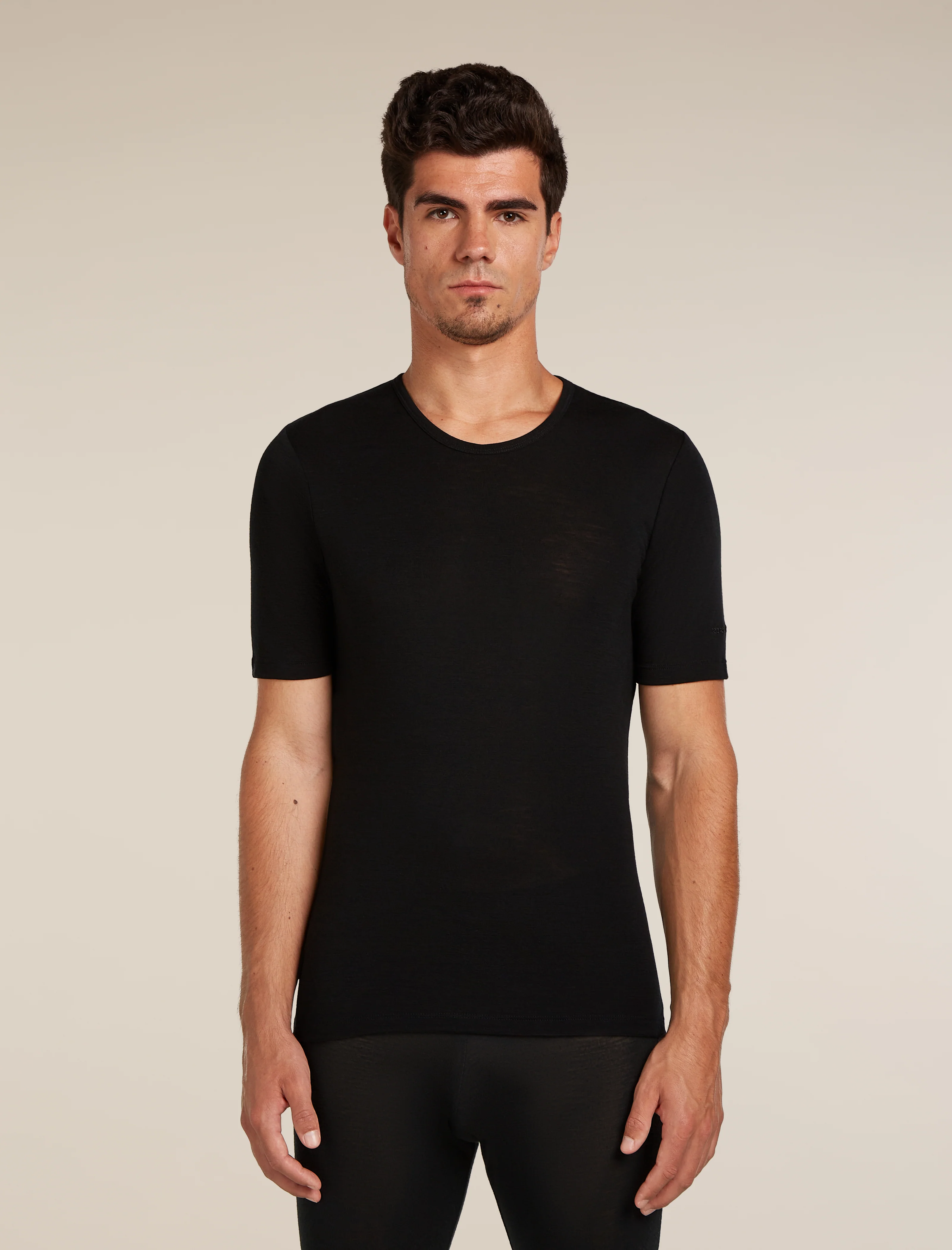 Camiseta térmica de manga corta Crewe para hombre de lana merina 100% 175