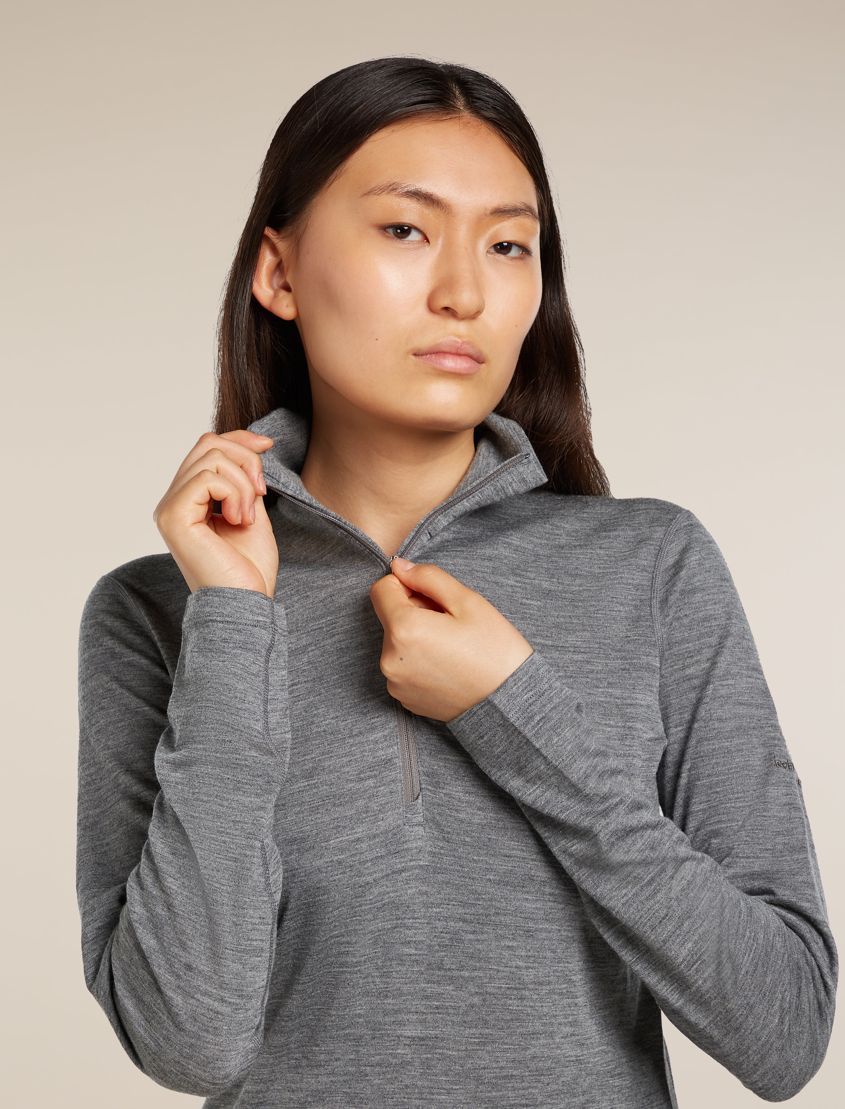 Top térmico de manga larga con cierre a mitad de botones para mujer Merino 200 Oasis