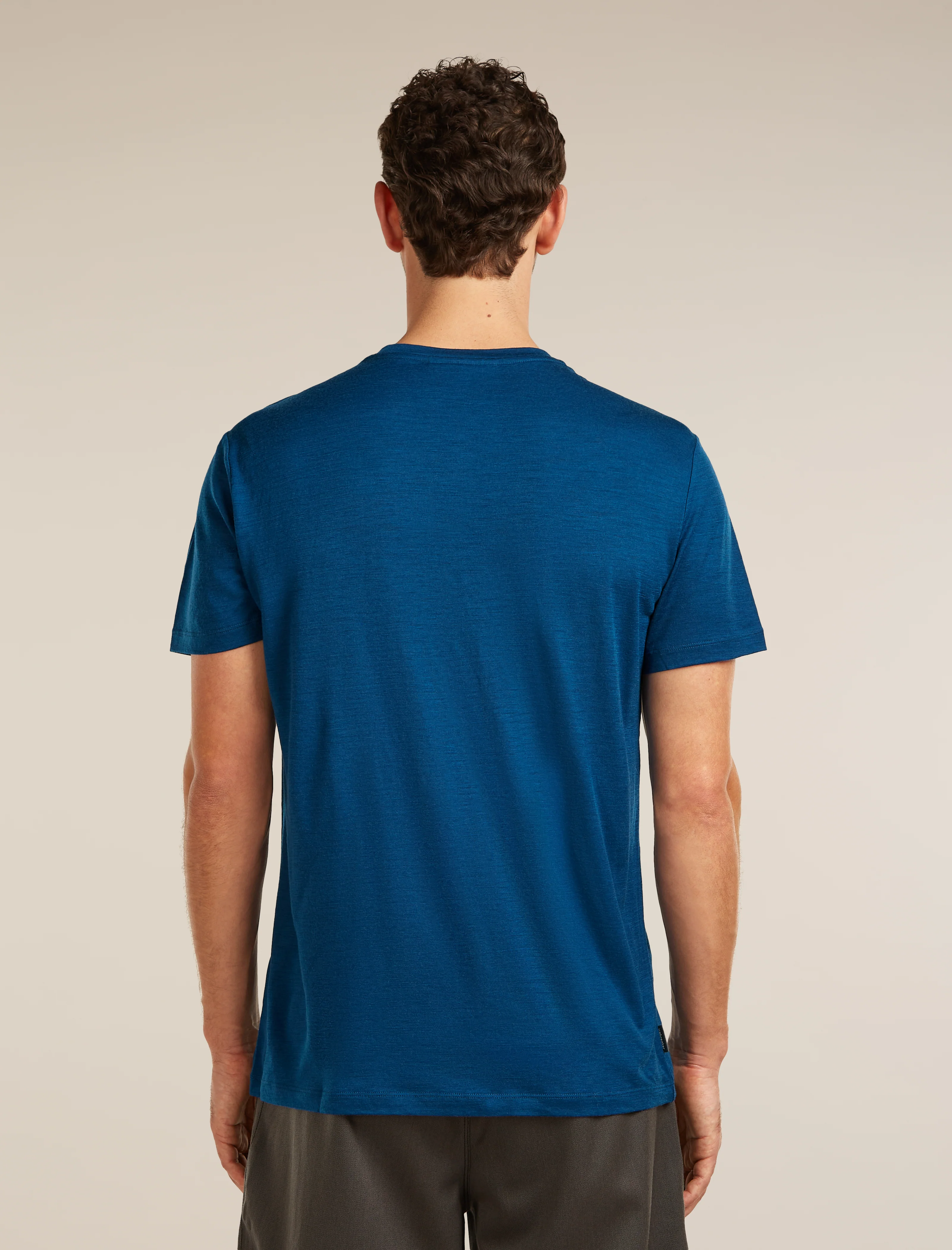 Camiseta corta de manga corta Merino 150 Tech Lite para hombre con estampado de rayas