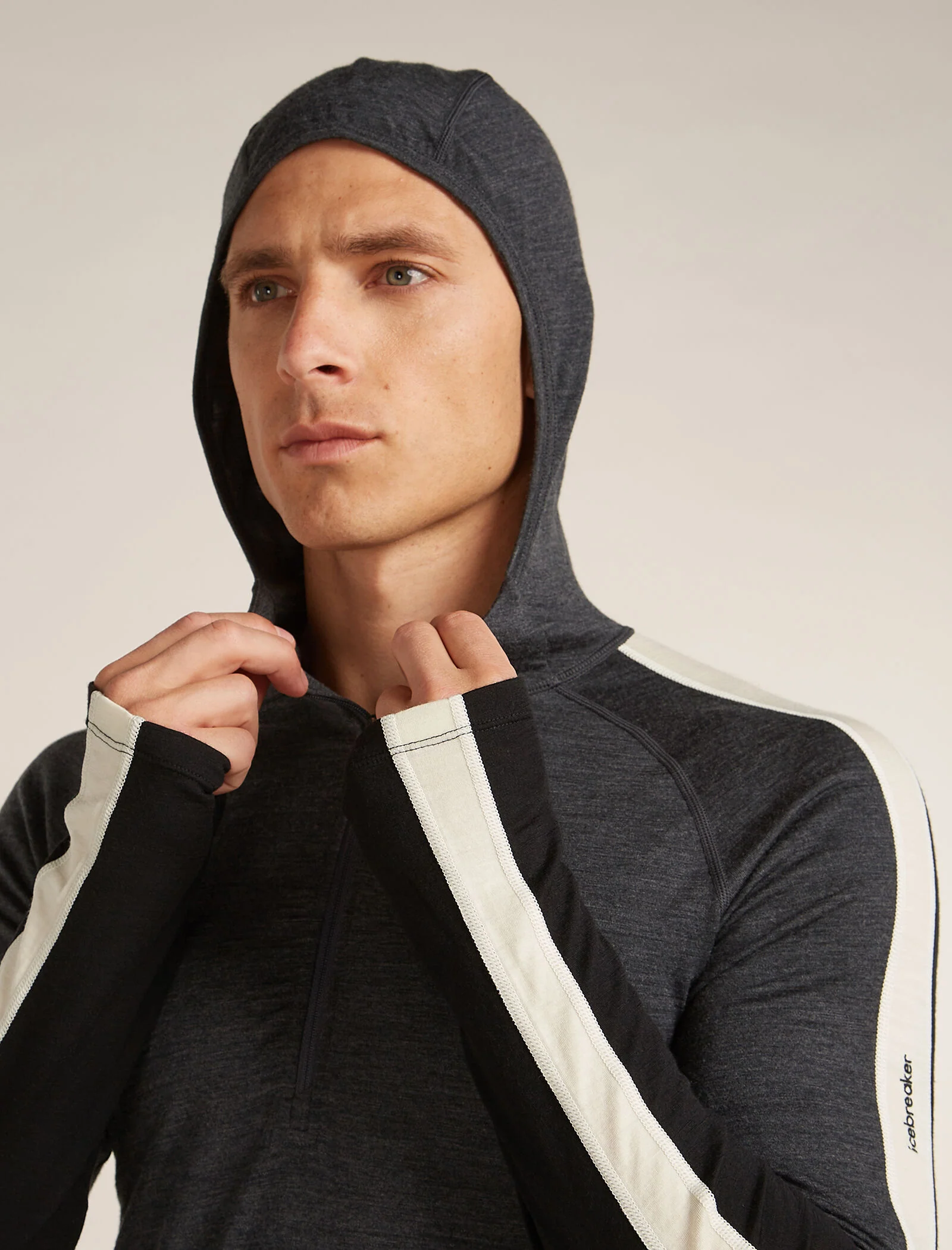 Chaqueta térmica de manga larga con cuello y cremallera media para hombre Merino 200 Oasis+