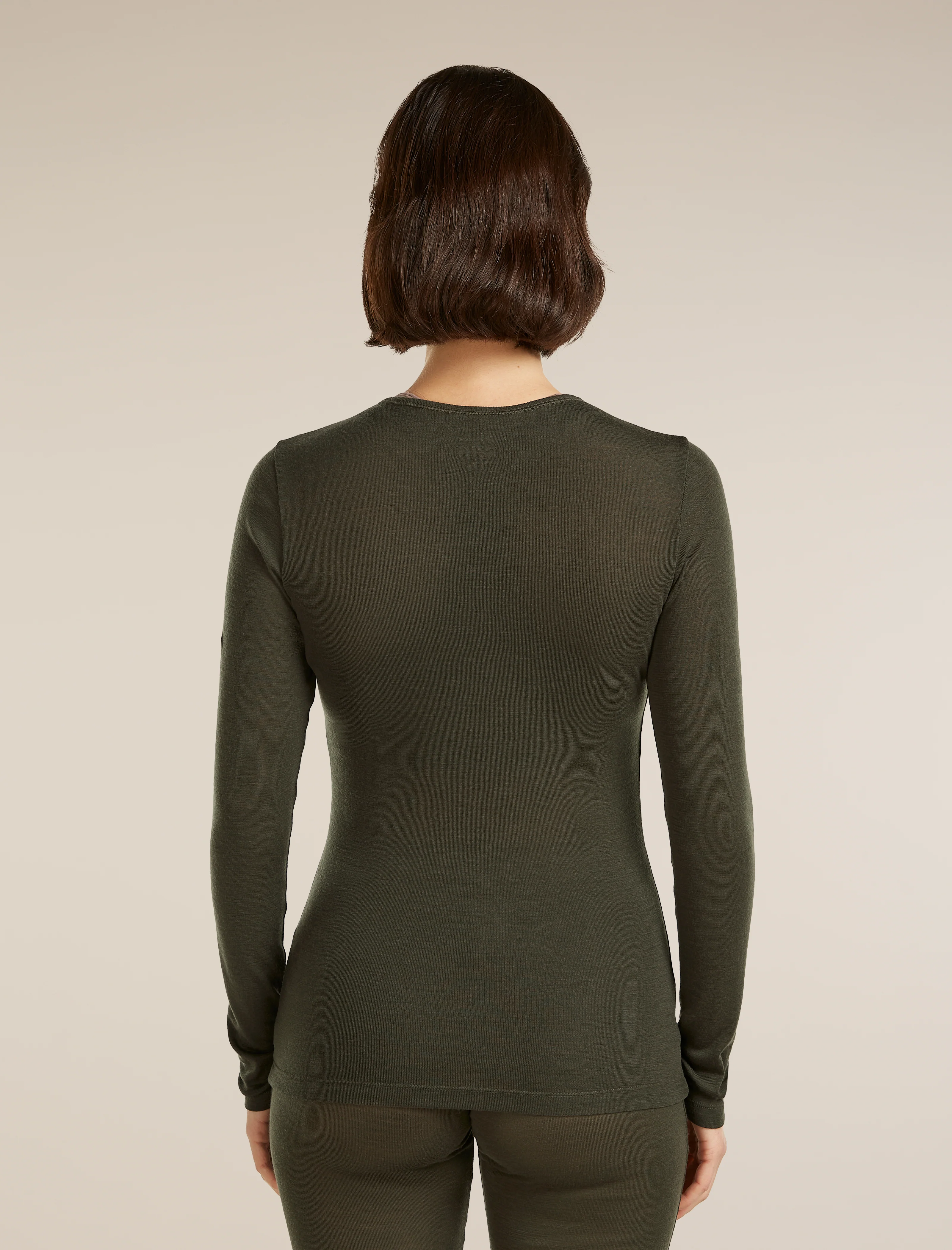 Camiseta de manga larga de cuello redondo Merino 175 para mujer