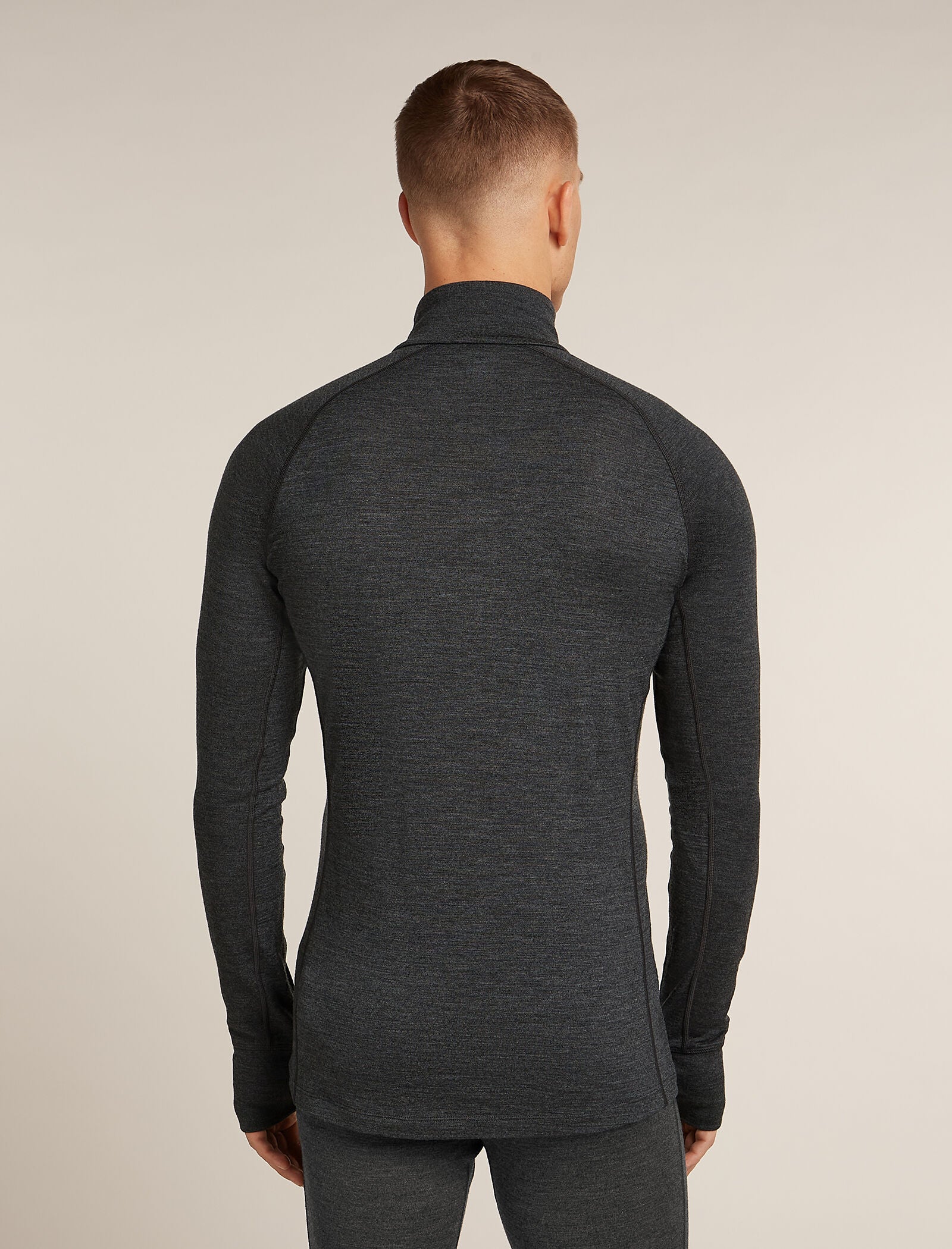 Camiseta térmica de manga larga con cierre de media cremallera ZoneKnit™ de lana merina para hombre