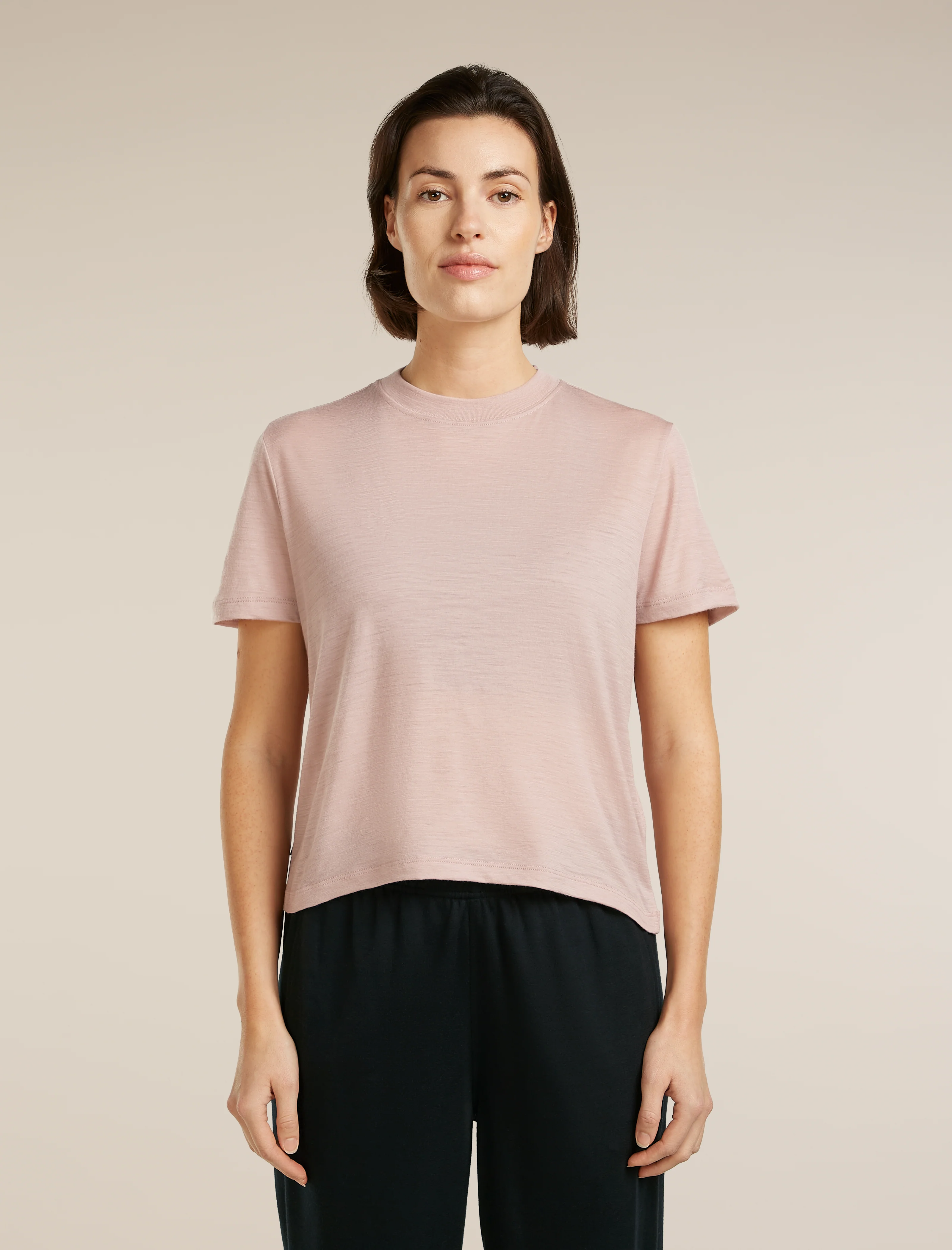 Camiseta Corta de Manga Corta Crop Tech Lite de Lana Merino para Mujer