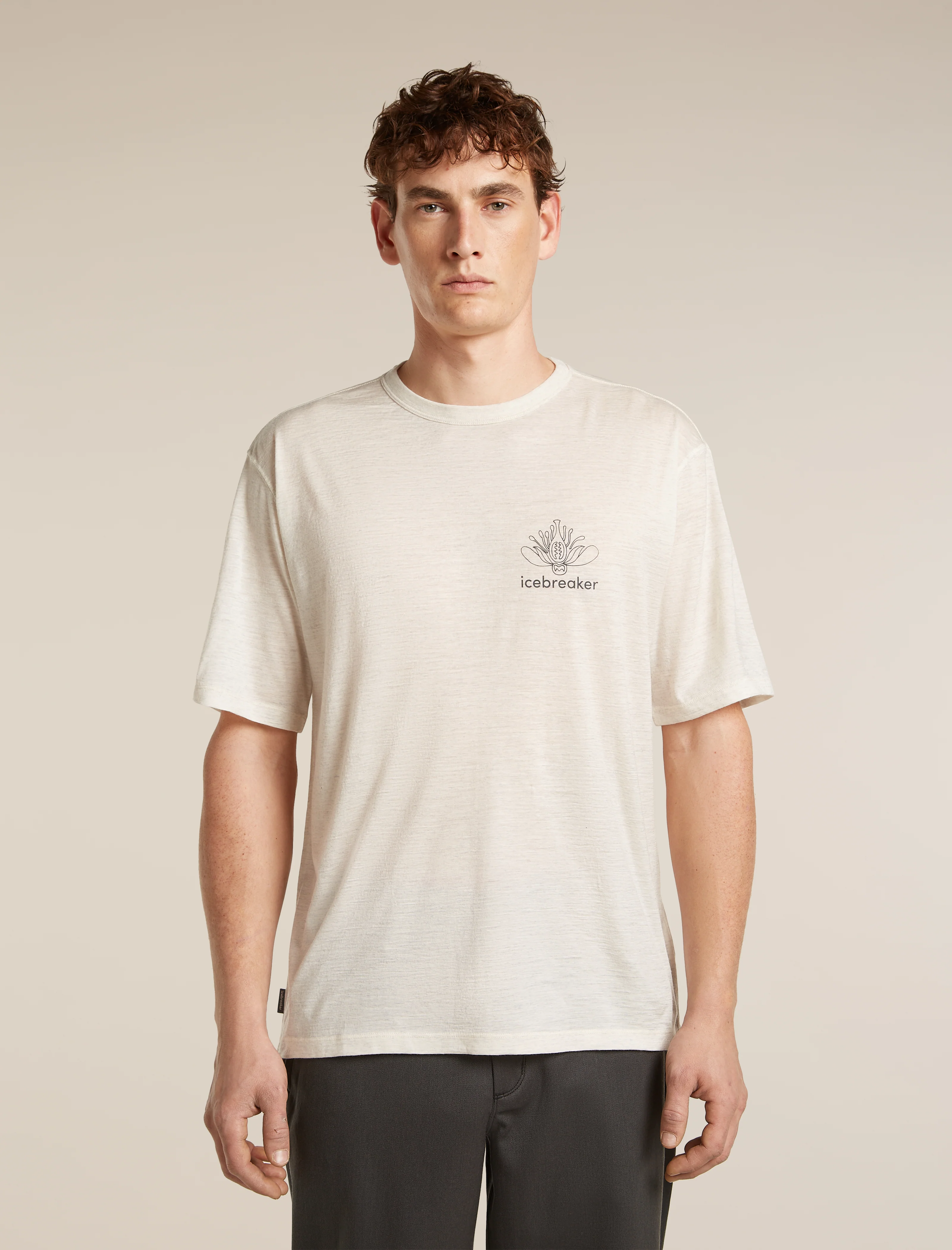 Camiseta corta de manga corta holgada Merino 150 Tech Lite para hombre, estudio de helechos