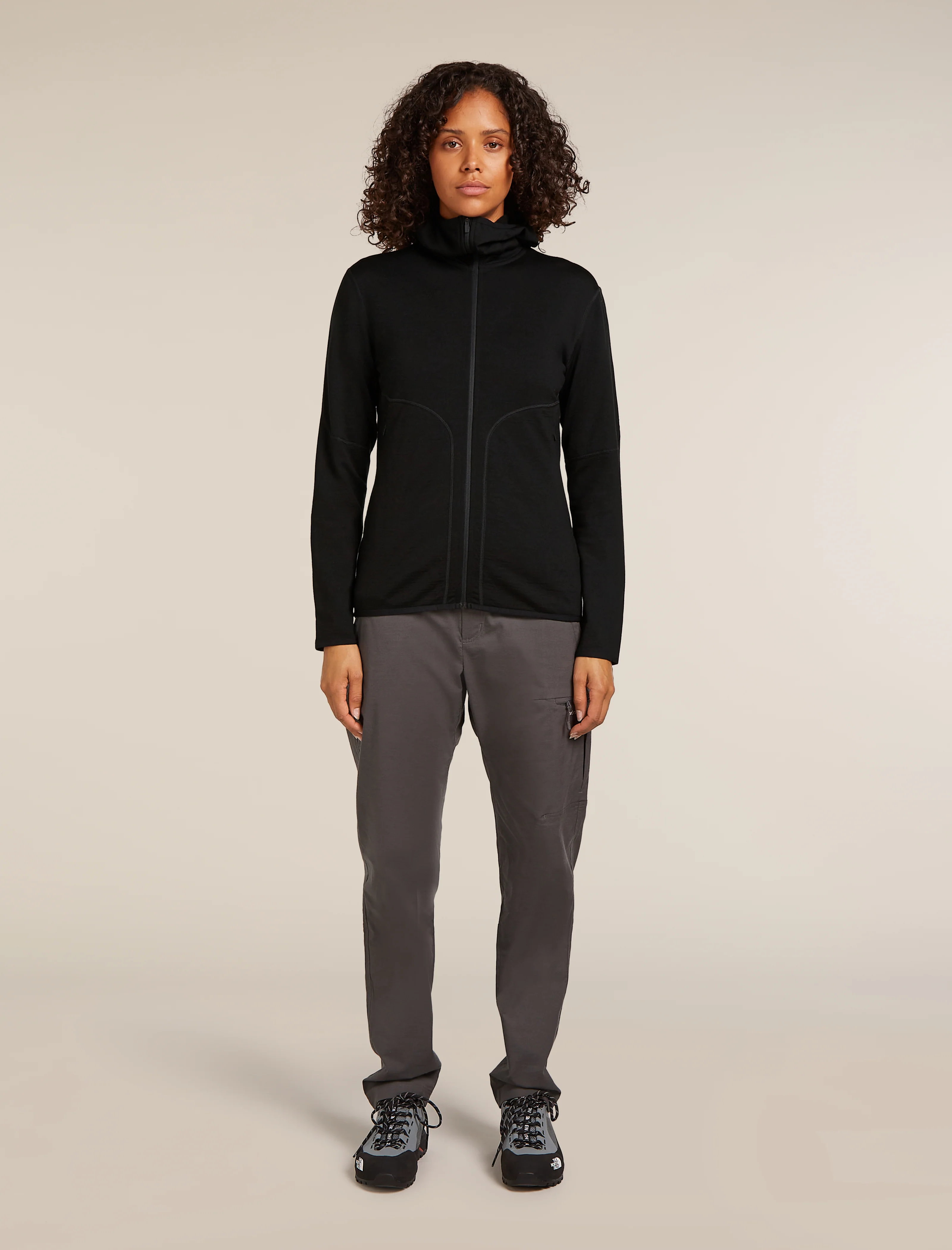 Chaqueta de manga larga con cuello y cremallera Elemental Merino 560 Realfleece™ para mujer