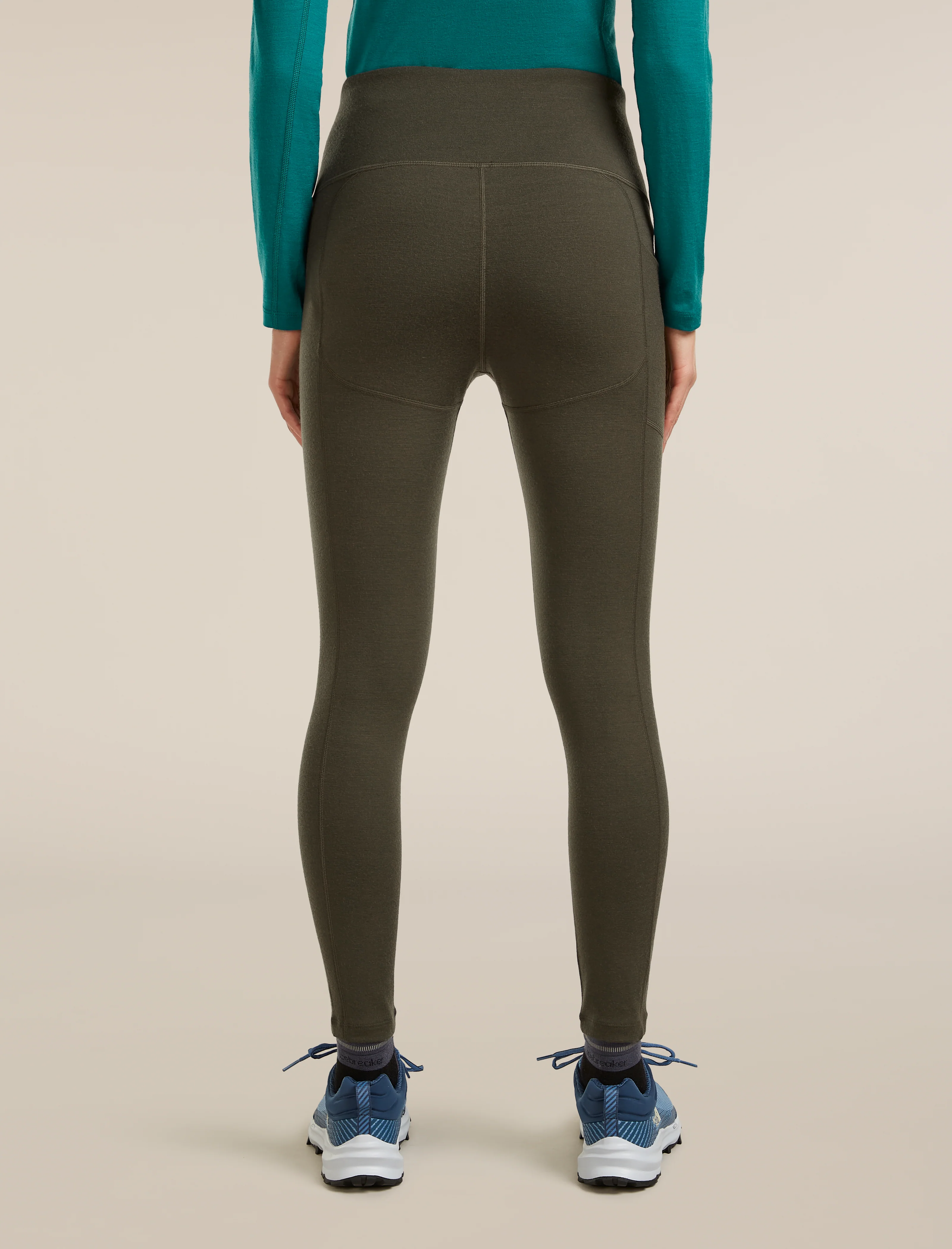 Mallas altas de lana merina 260 Fastray para mujer, 25", cintura alta