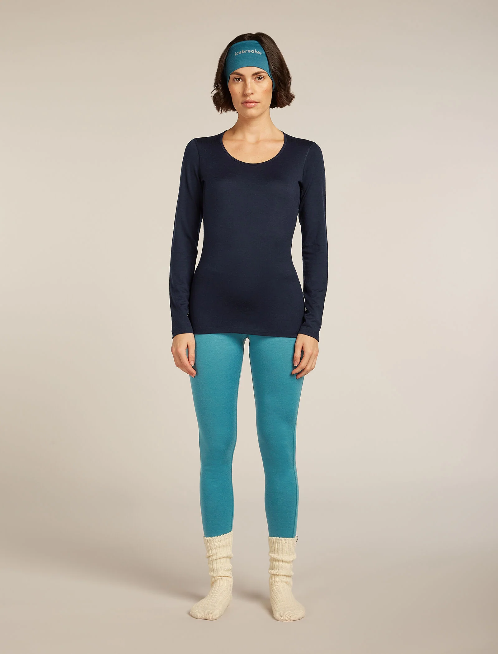 Camiseta térmica de manga larga con escote clásico para mujer Merino 200 Oasis