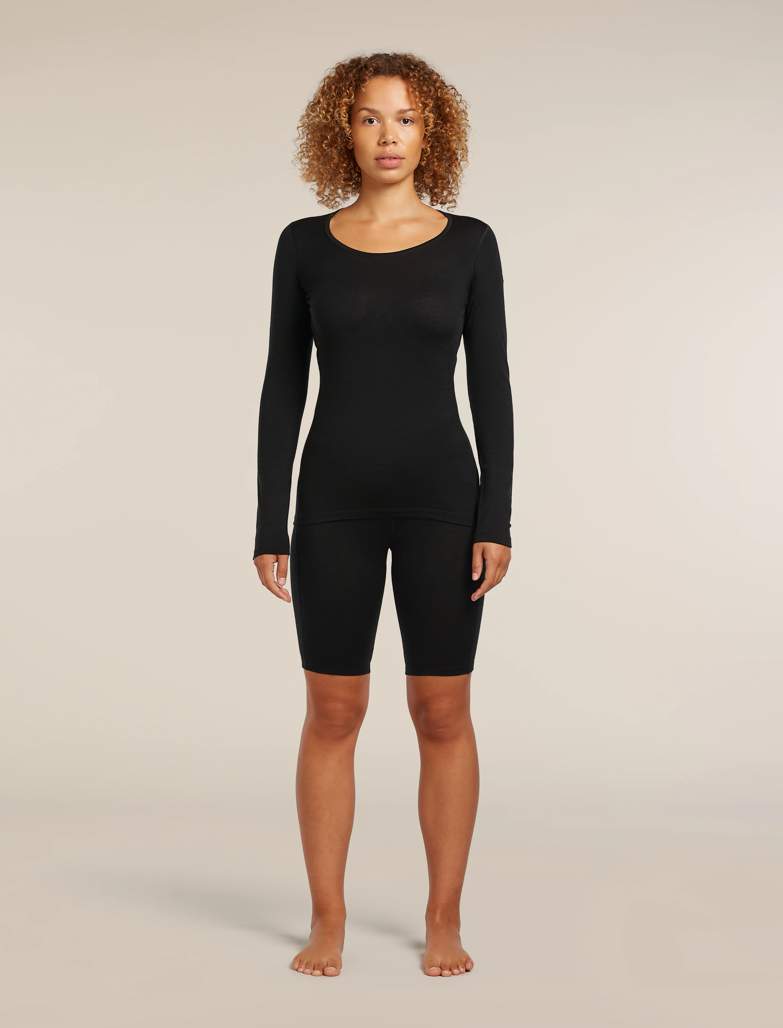 Top térmico de manga larga con escote clásico para mujer Merino 200 Oasis