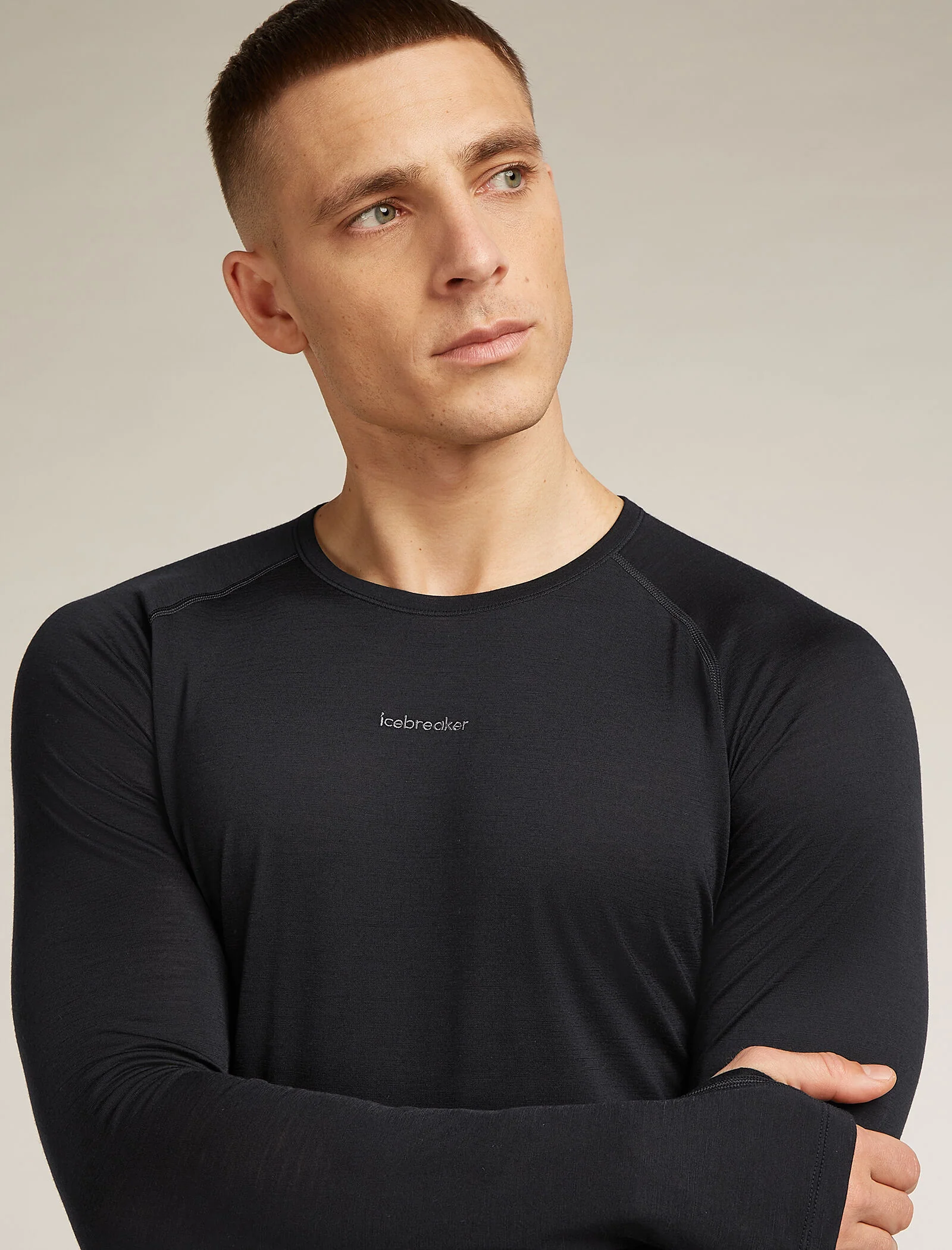 Camiseta térmica de manga larga Crewe de mezcla de lana merina 125 ZoneKnit™ para hombre