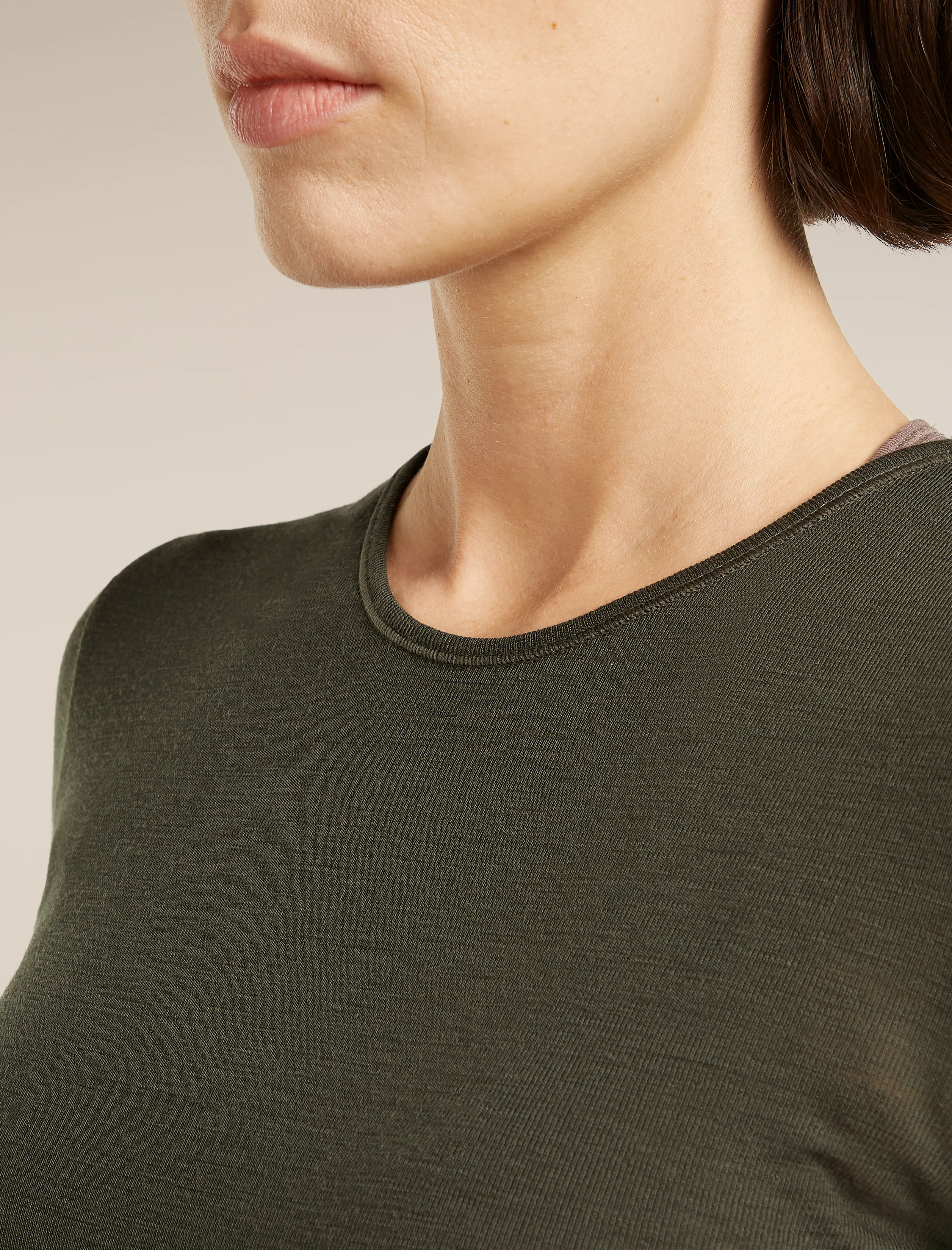 Camiseta de manga larga de cuello redondo Merino 175 para mujer