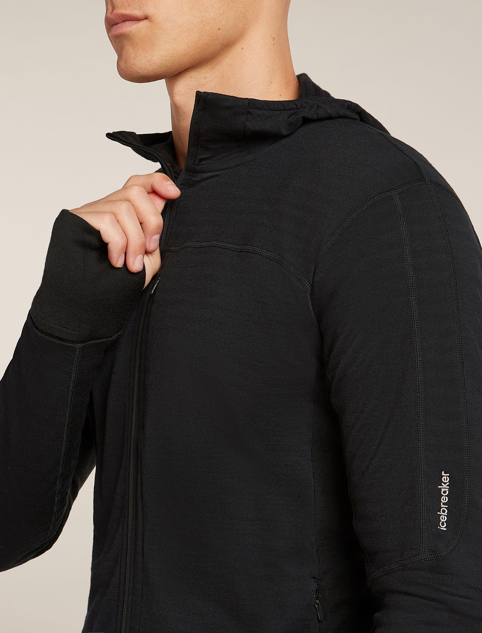 Hoodie de manga larga con cremallera para hombre Merino Blend 300 RealFleece™ Descender