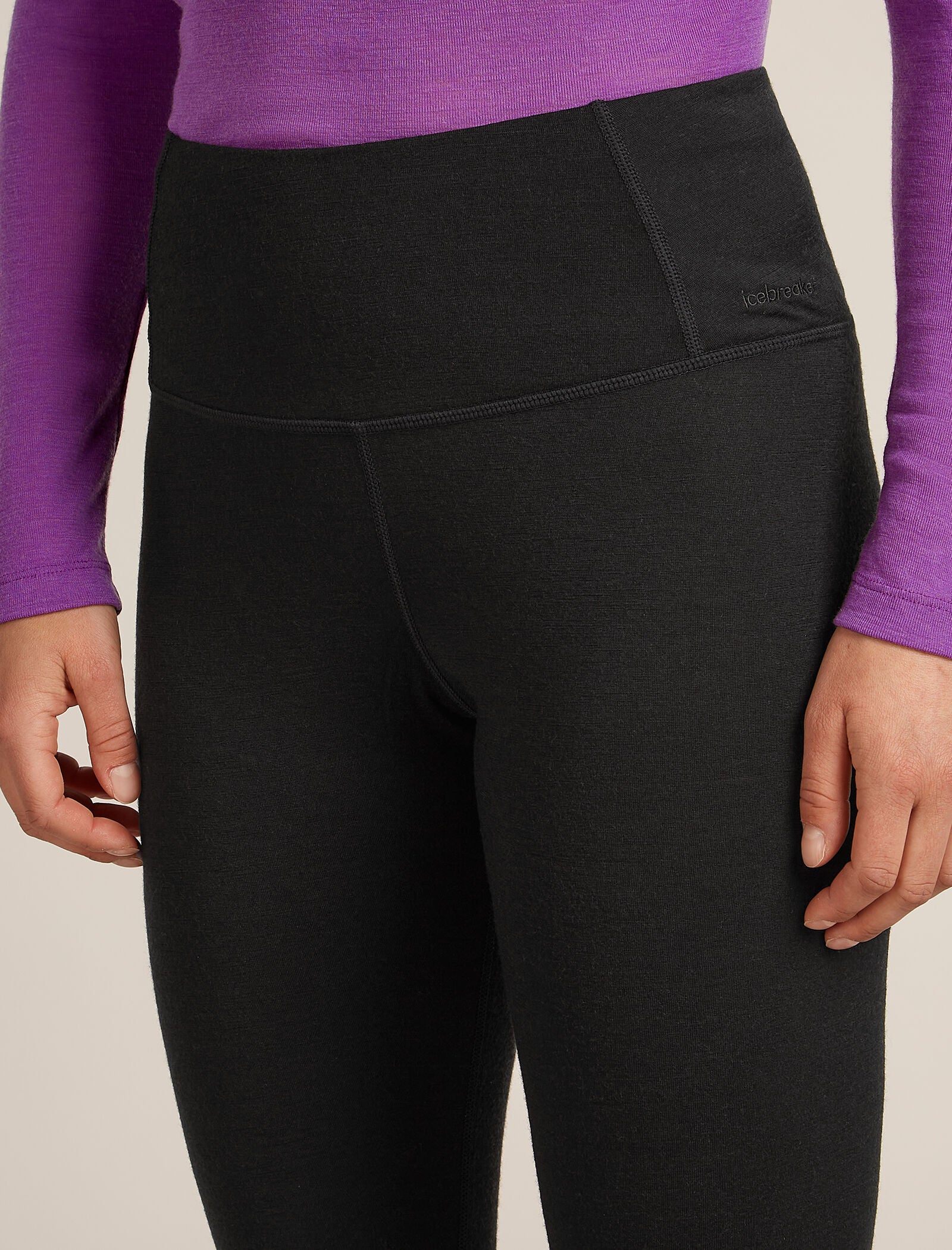 Pantalones térmicos de lana merina 200 Oasis de cintura alta para mujer
