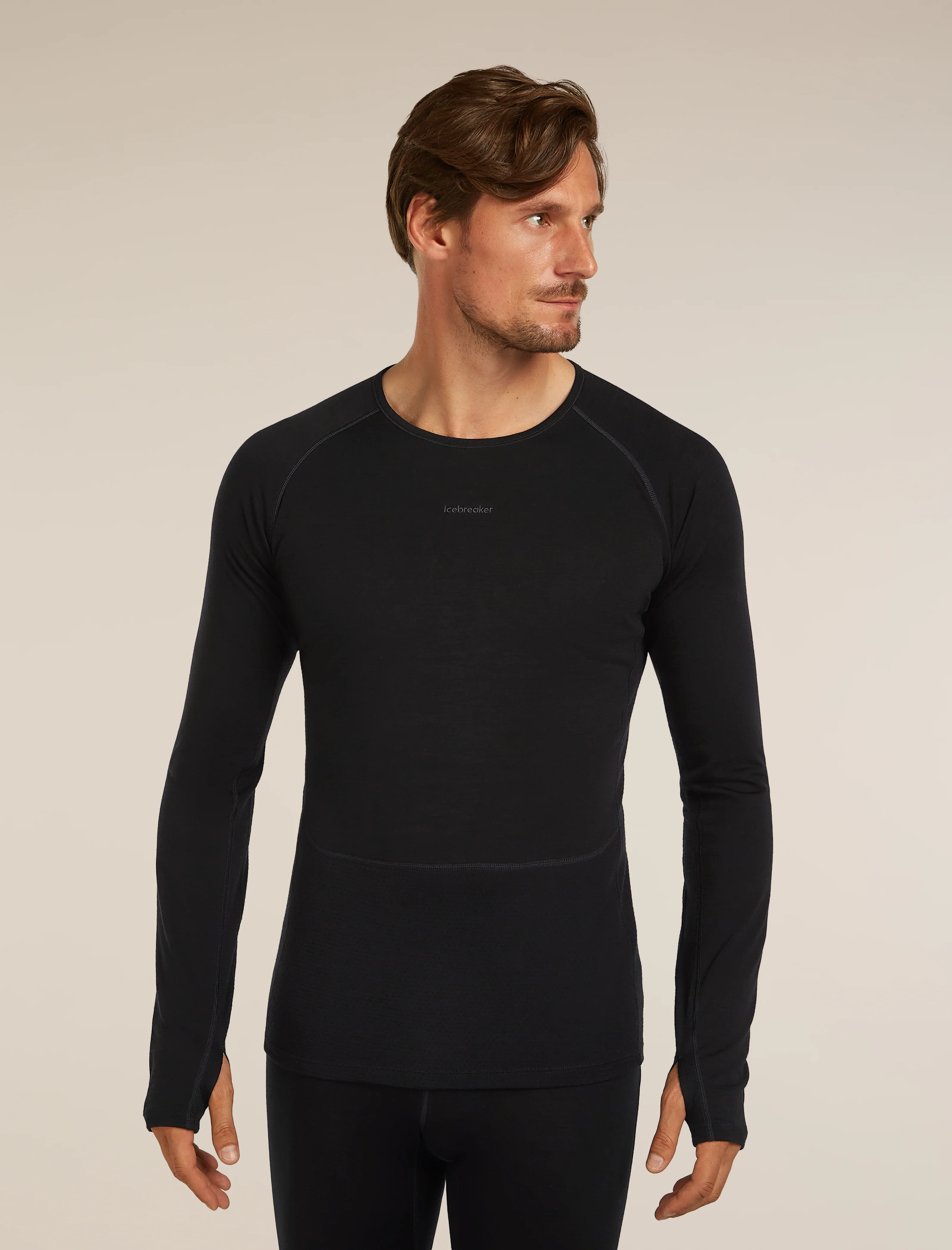 Camiseta térmica de manga larga Crewe de lana de merino 200 para hombre