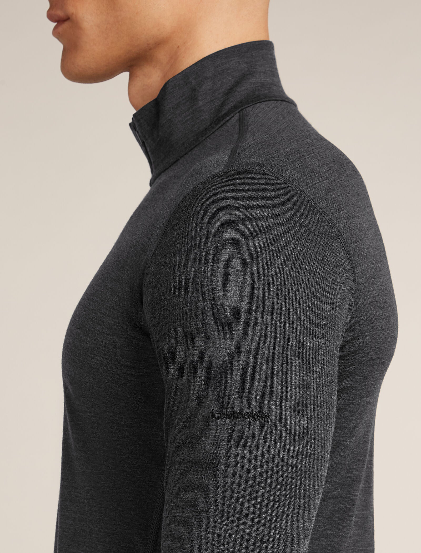 Camiseta térmica de manga larga con cierre a media altura MerinoFine™ 200 para hombre
