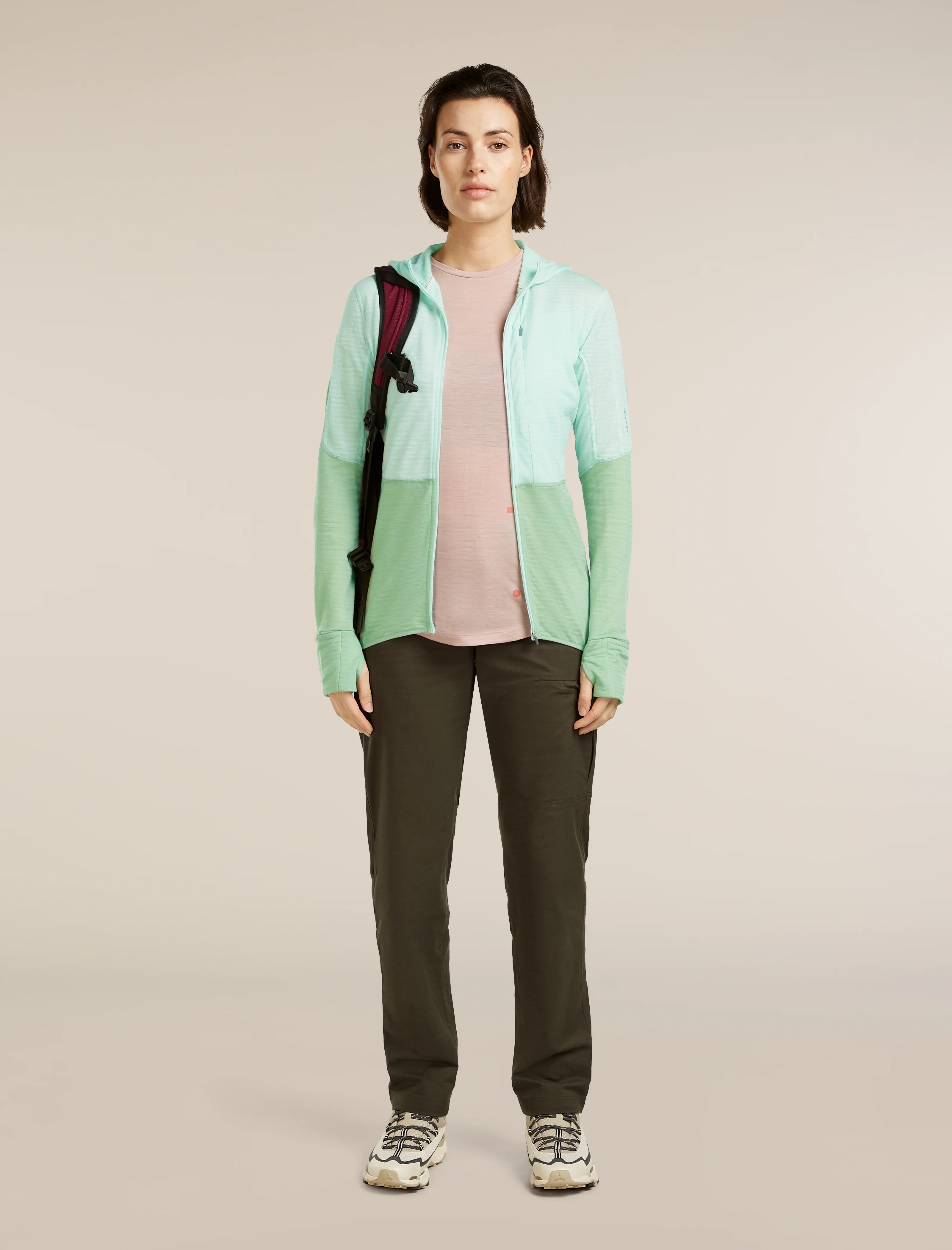 Chaqueta de manga larga con cremallera y capucha para mujer Merino Blend 200 RealFleece™ Descender