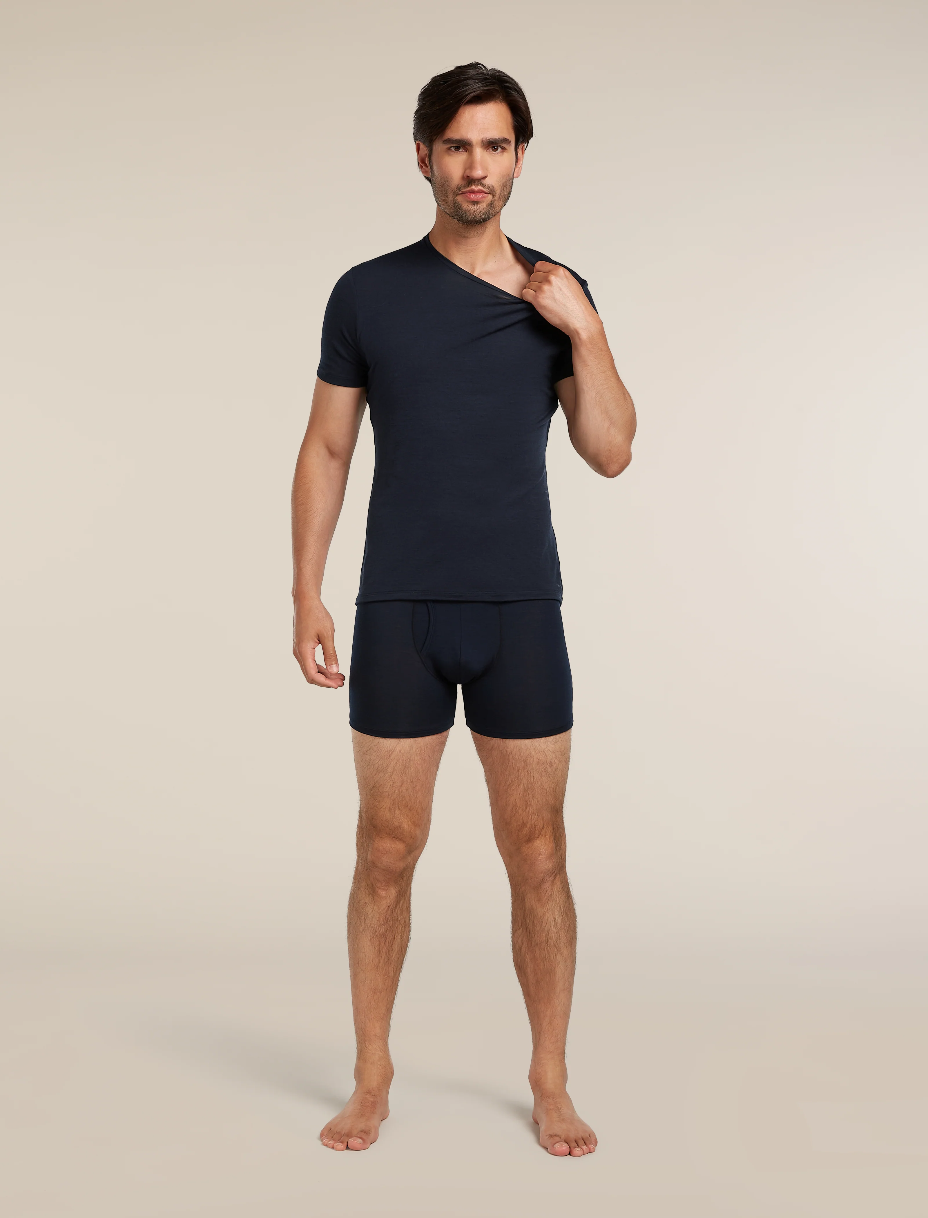 Camiseta corta de cuello redondo Anatomica de lana merina 150 para hombre