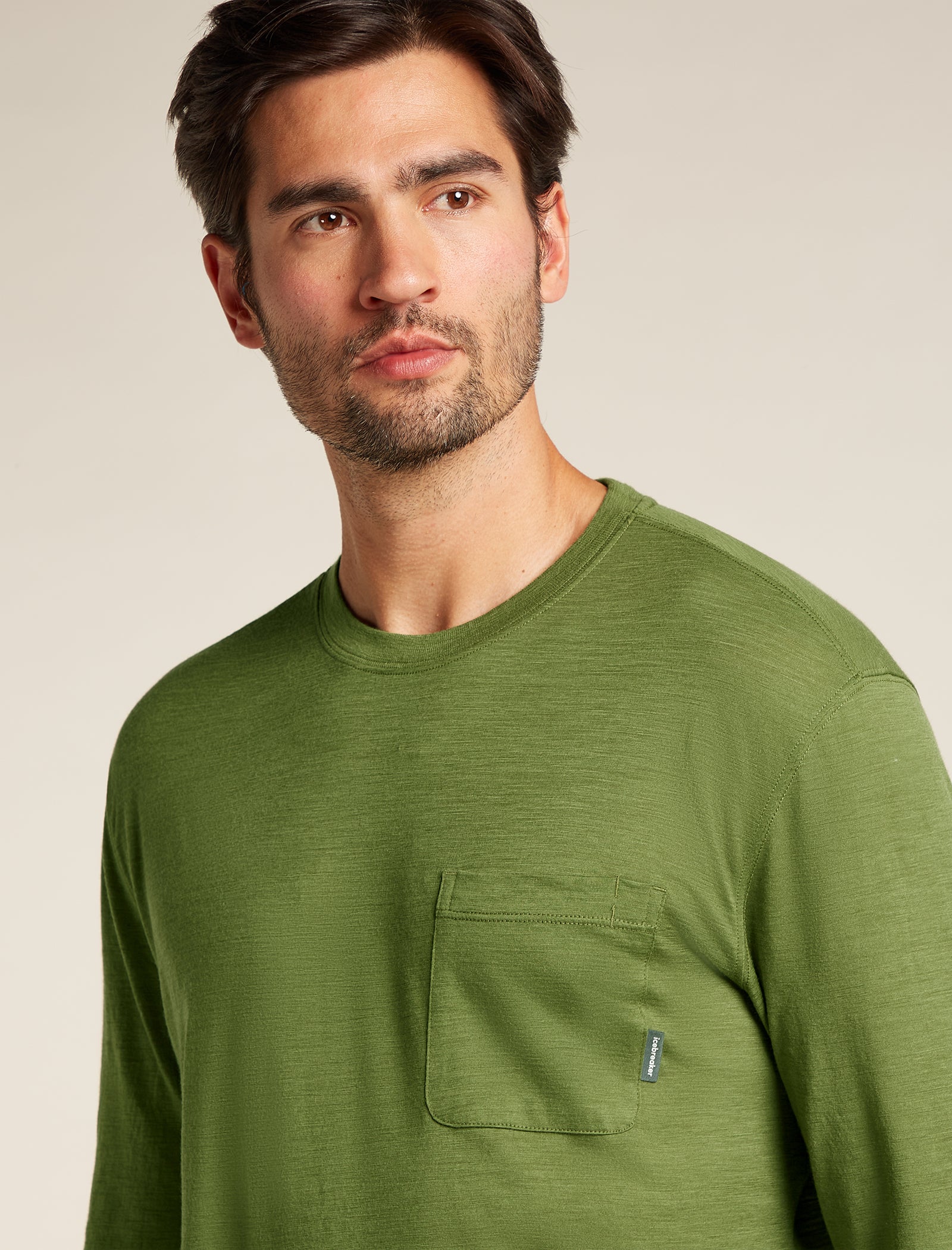 Camiseta de manga larga holgada con bolsillo Tech Lite Merino 150 para hombre