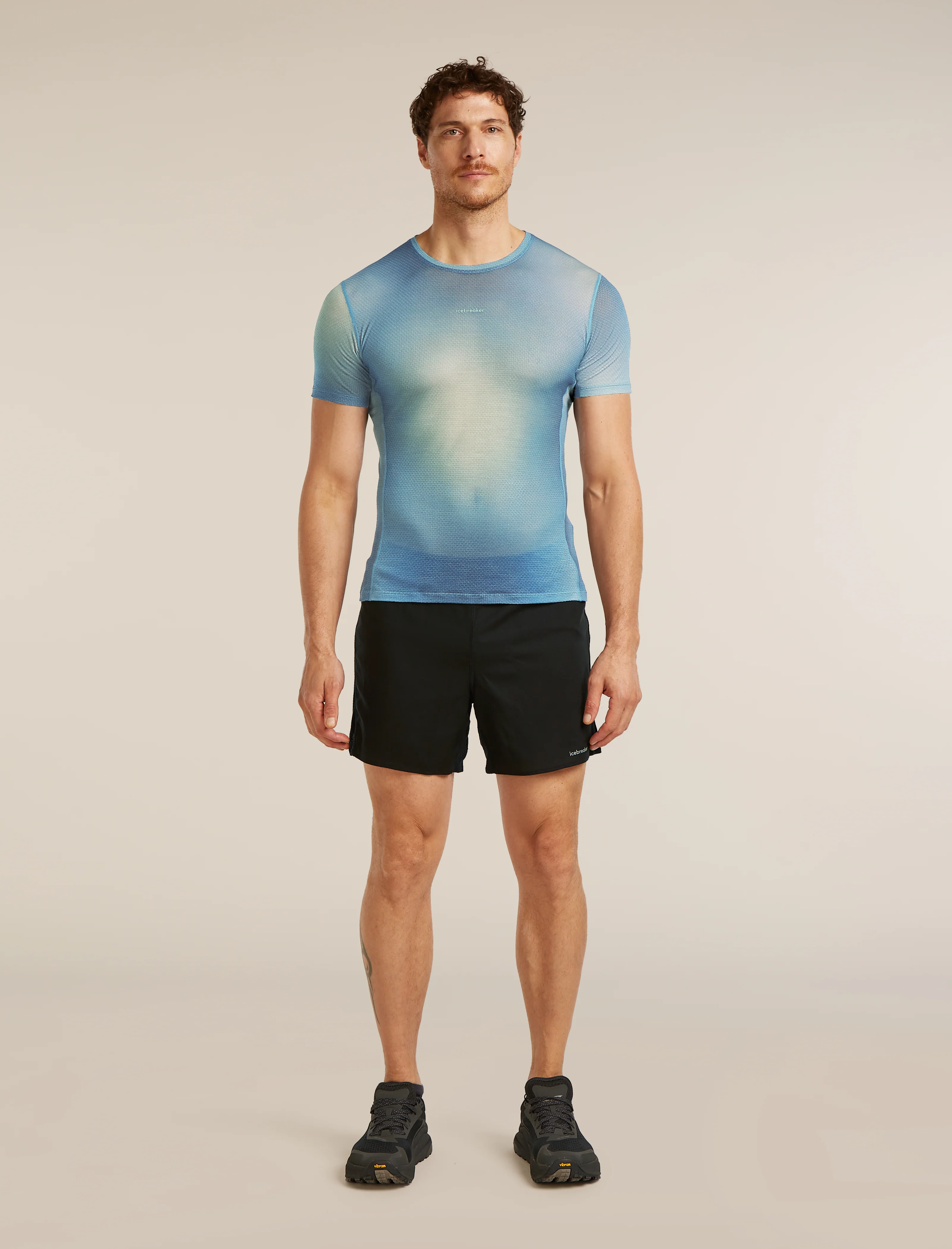 Camiseta corta de manga corta Merino Blend 75 Cool-Lite™ Featherlight™ para hombre AOP