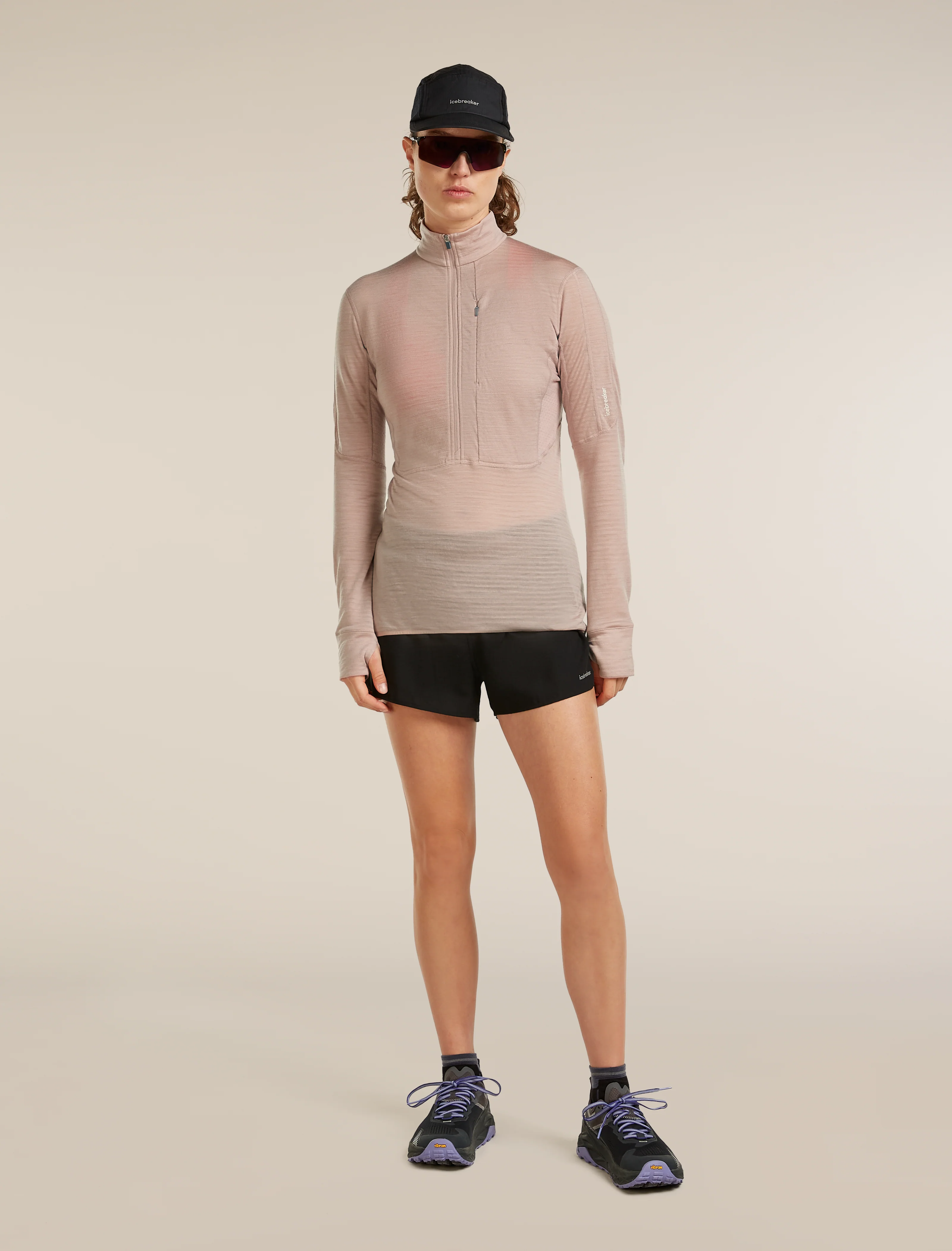 Camiseta de manga larga con cierre a mitad de botón Merino Blend 200 RealFleece™ para mujer