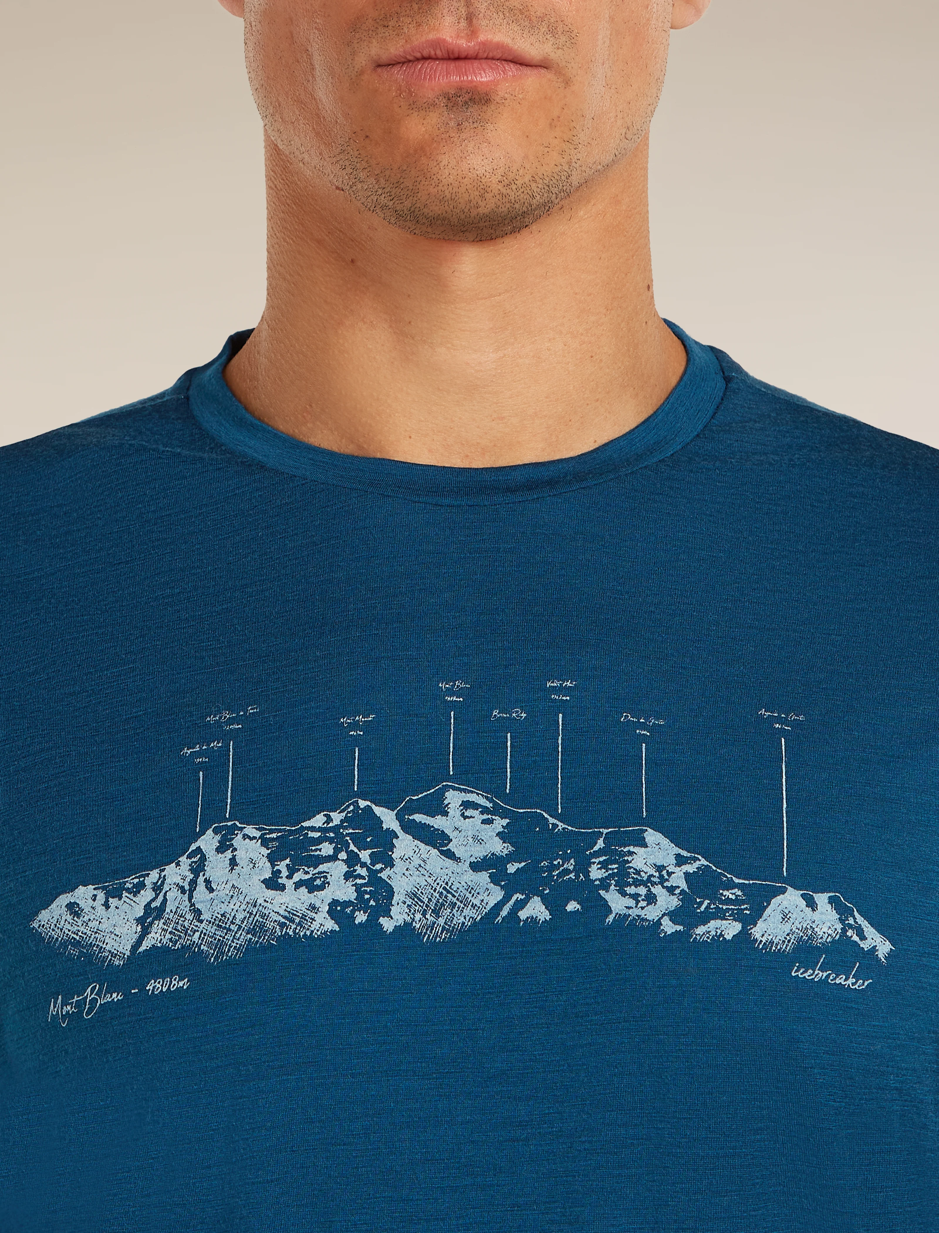Camiseta corta de manga técnica Merino 150 Lite para hombre The Peaks